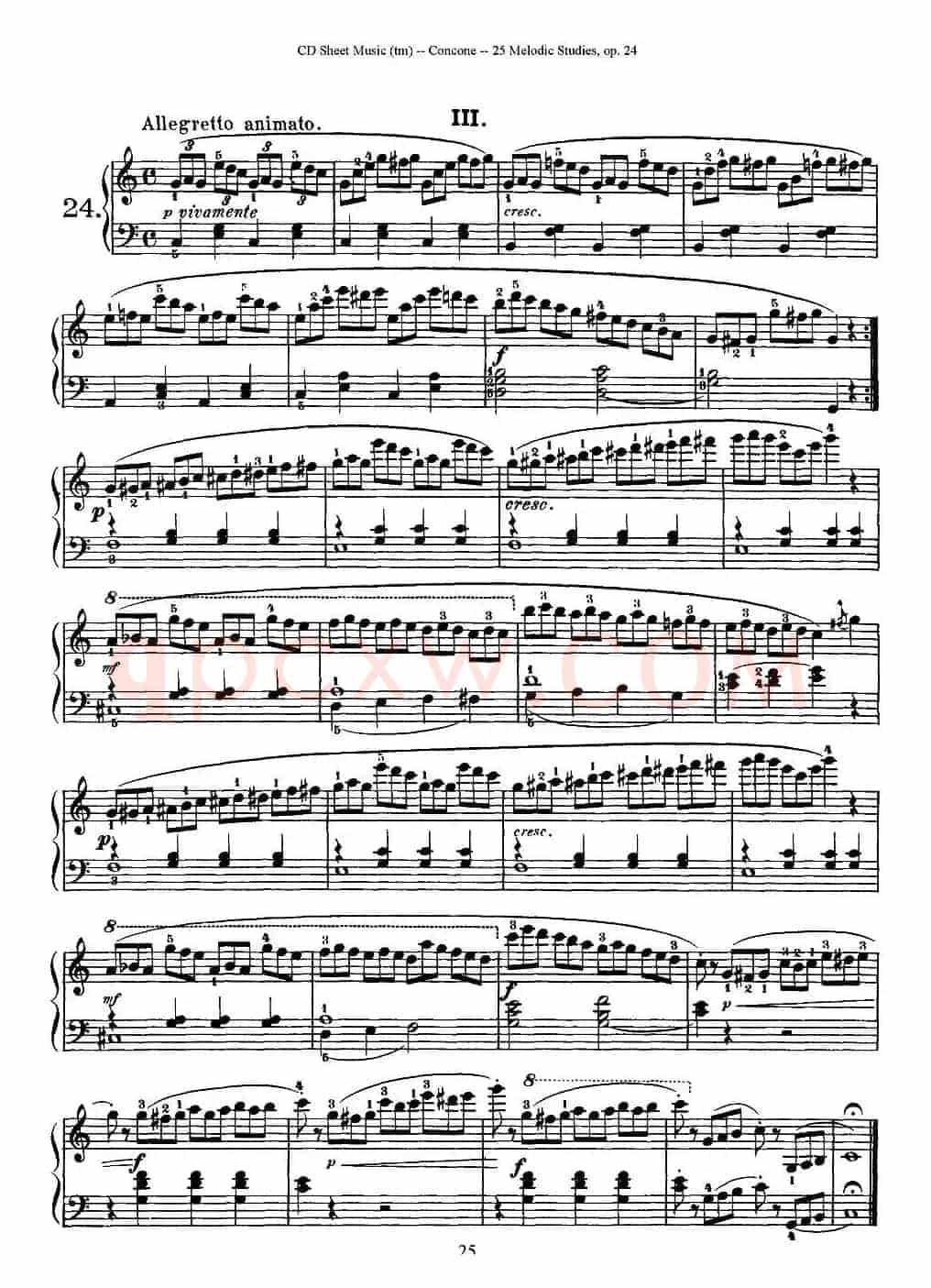 Concone - 25 Melodic Studies easy and progressive（21—25）
