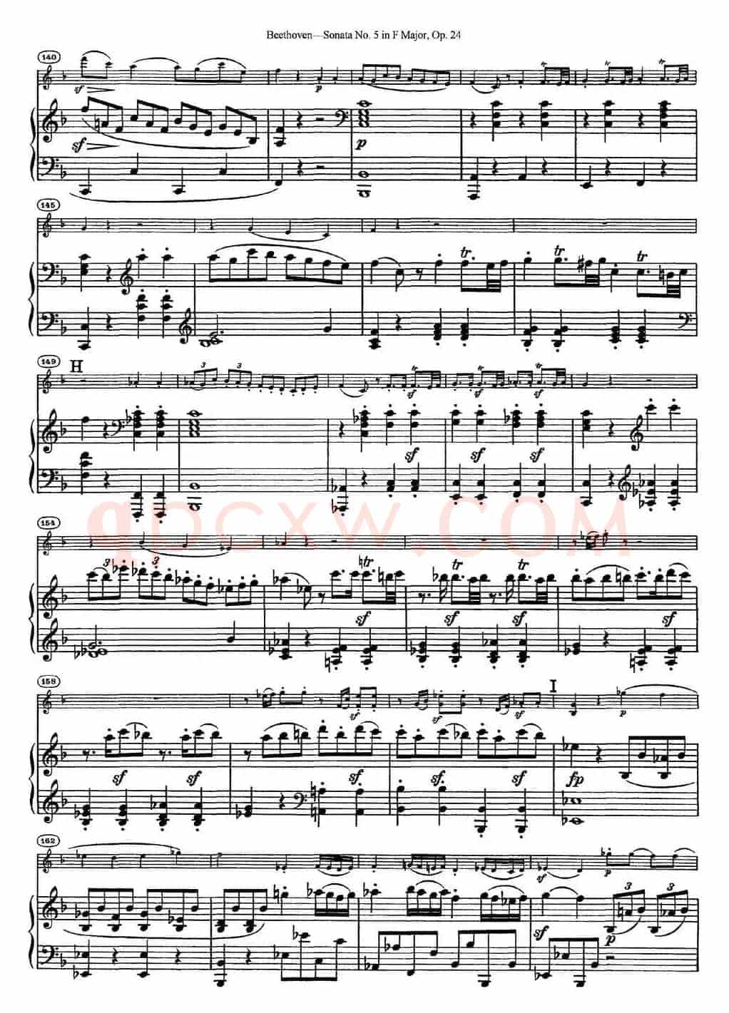 Violin Sonata No.5 in F Major Op.24（小提琴+钢琴伴奏）