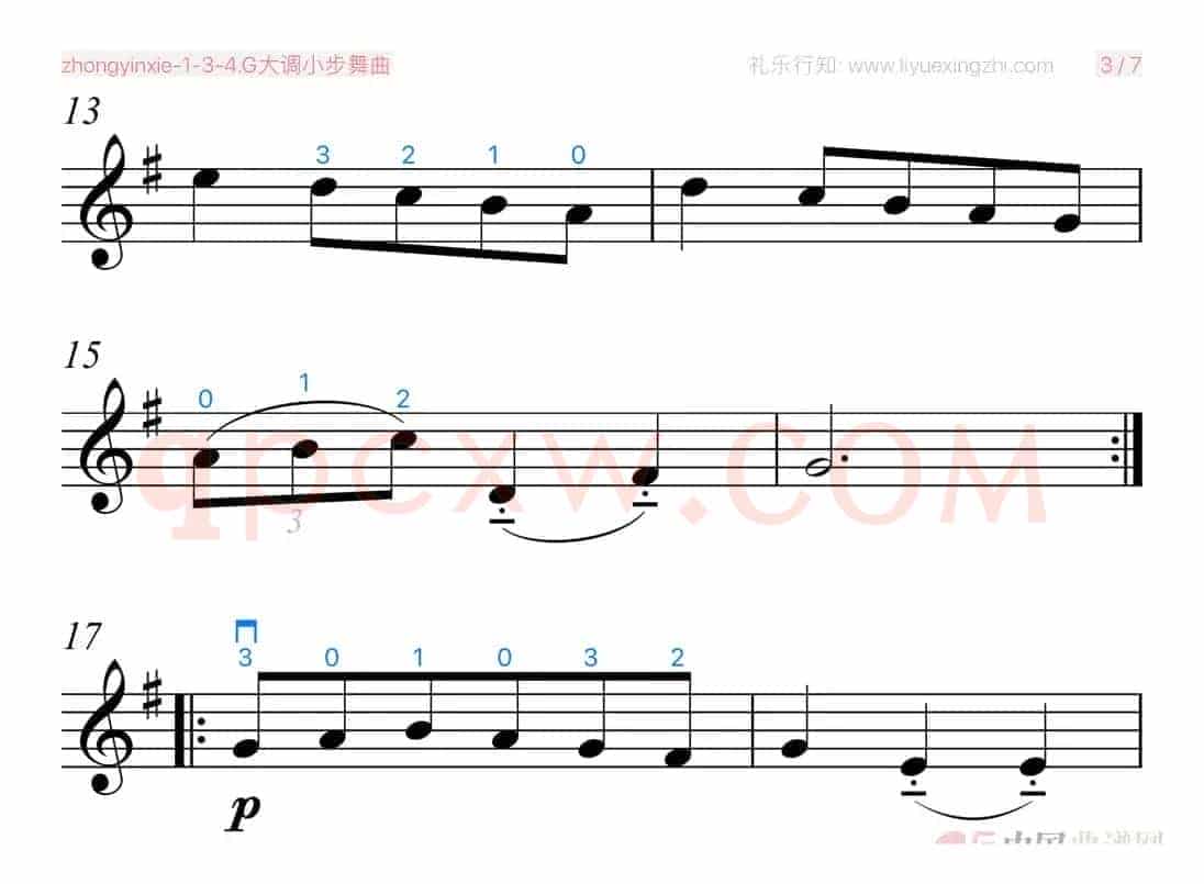 G大调小步舞曲-巴赫 [大字排版]（小提琴）