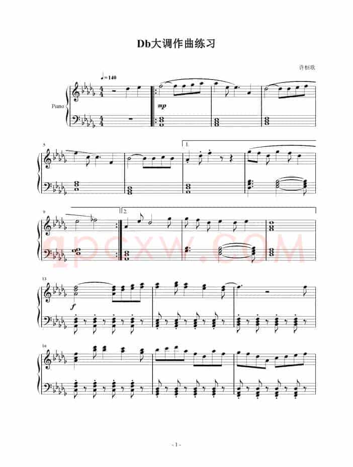 Db大调作曲练习