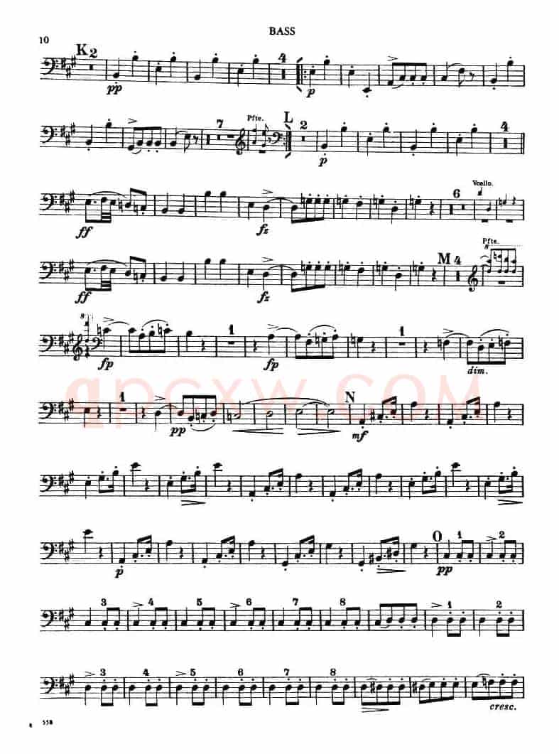 TROUT QUINTET（鳟鱼五重奏）（BASS分谱）