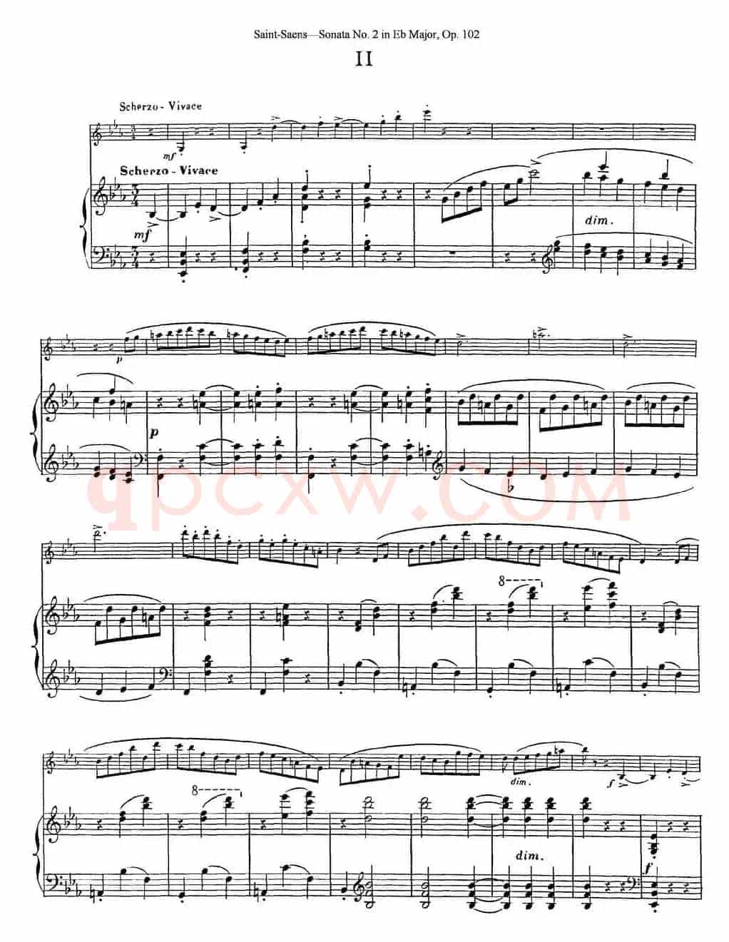 Violin Sonata No.2 in Eb Major Op.102（小提琴+钢琴伴奏）
