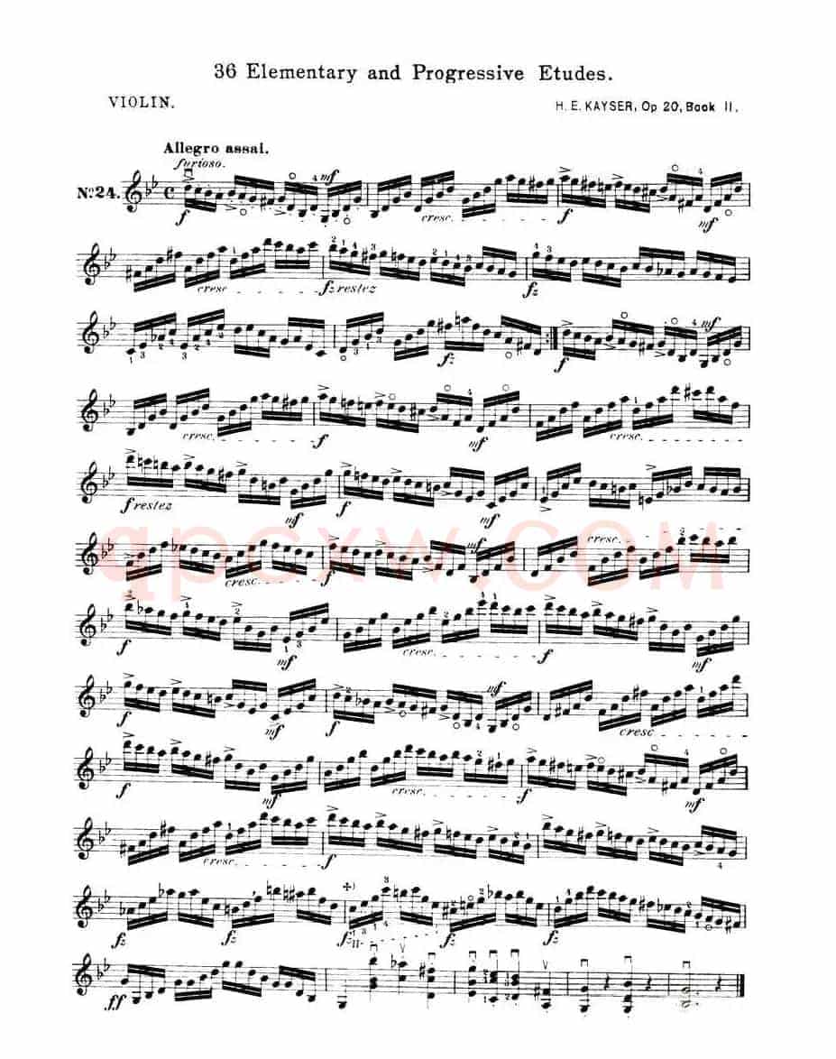 开塞（KAYSER 36首小提琴练习曲之24）