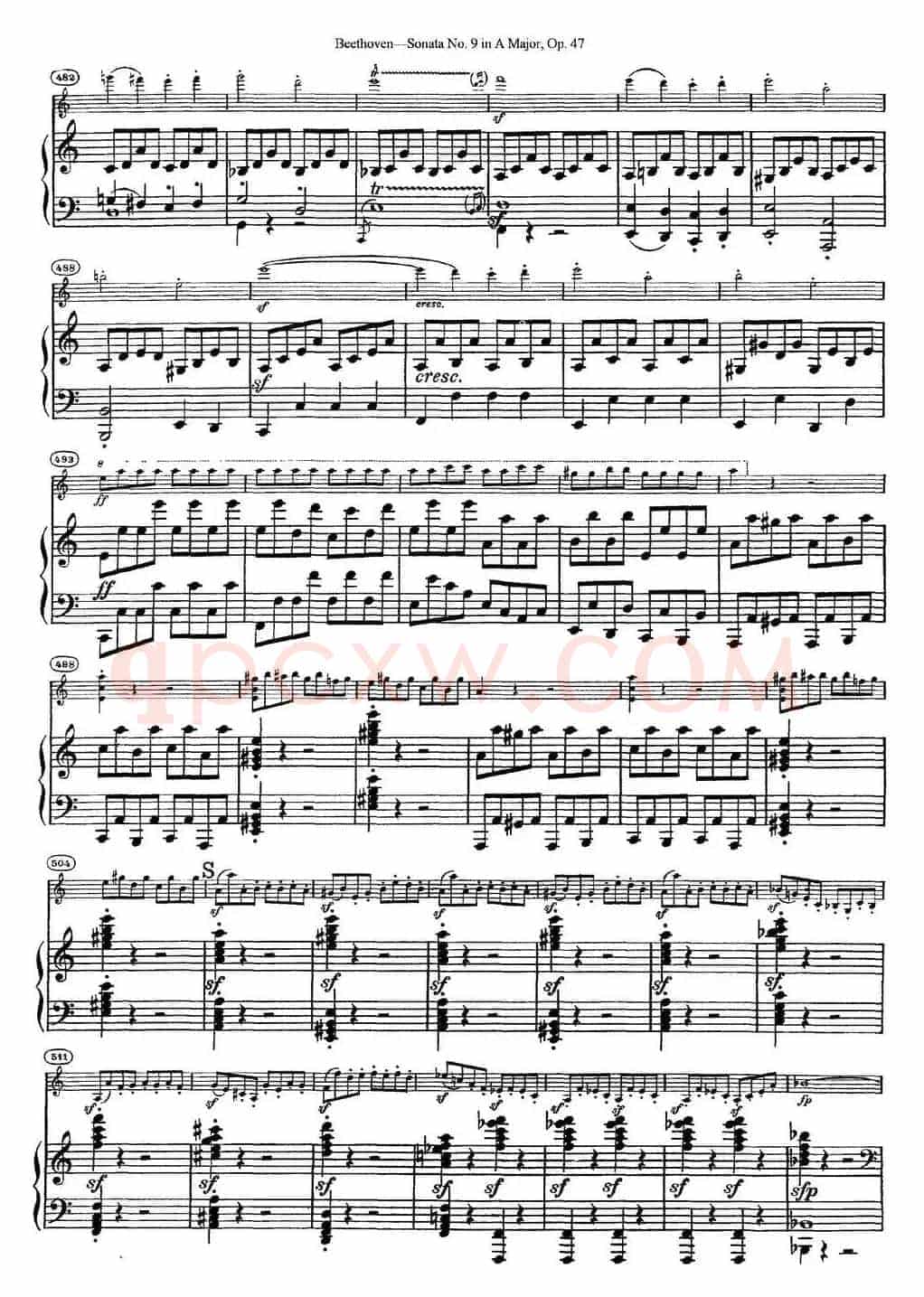 Violin Sonata No.9 in A Major Op.47（小提琴+钢琴伴奏）
