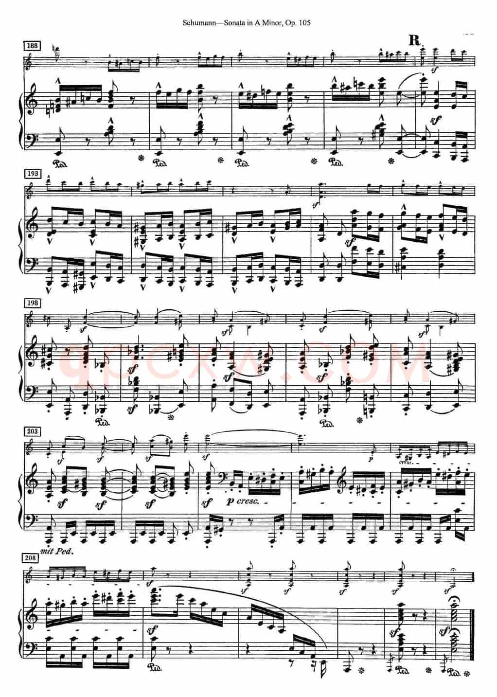Violin Sonata in A minor Op.105（小提琴+钢琴伴奏）