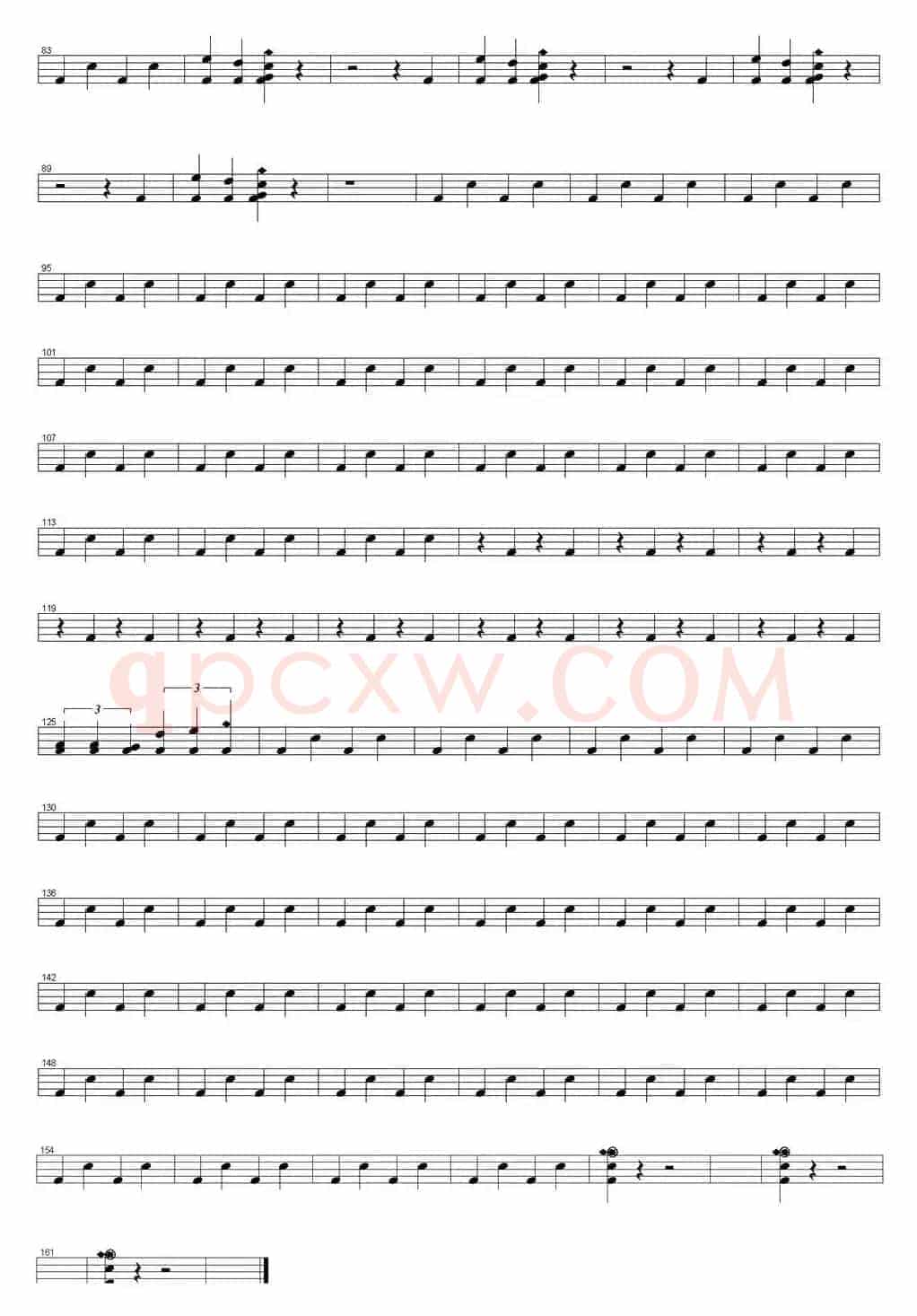 爵士鼓谱：AcDc - Thunderstruck