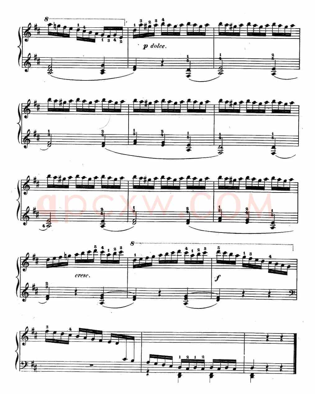 《车尔尼钢琴手指灵巧初步练习曲》OP.636-5