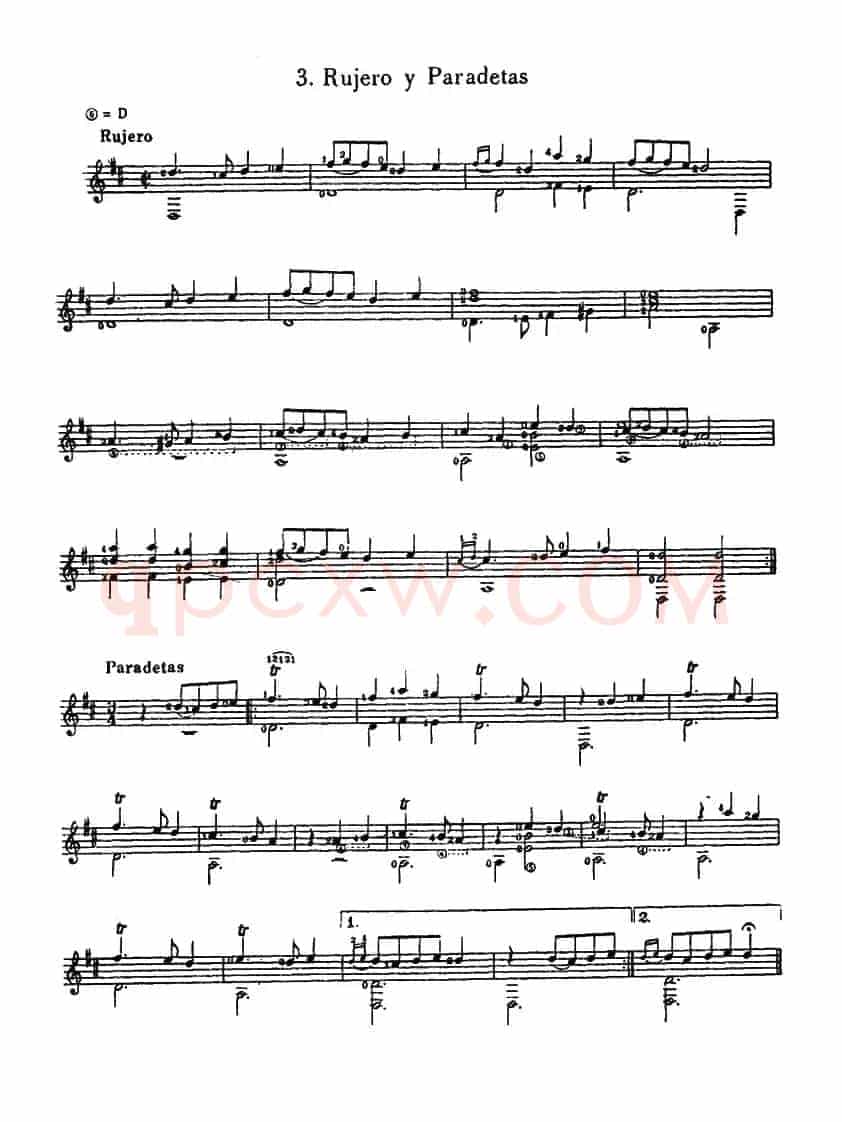 5首西班牙组曲（古典吉它）