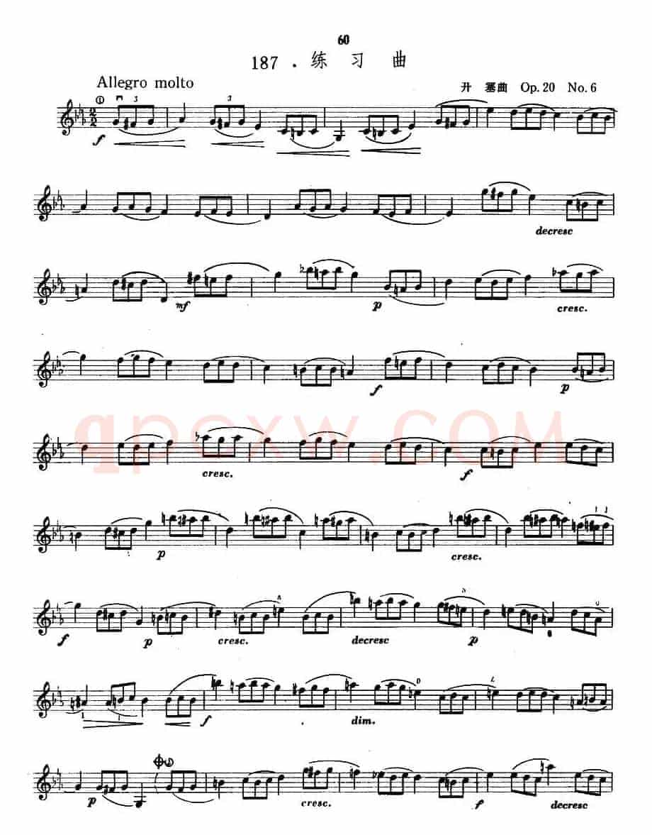开塞Op20 No6 练习曲