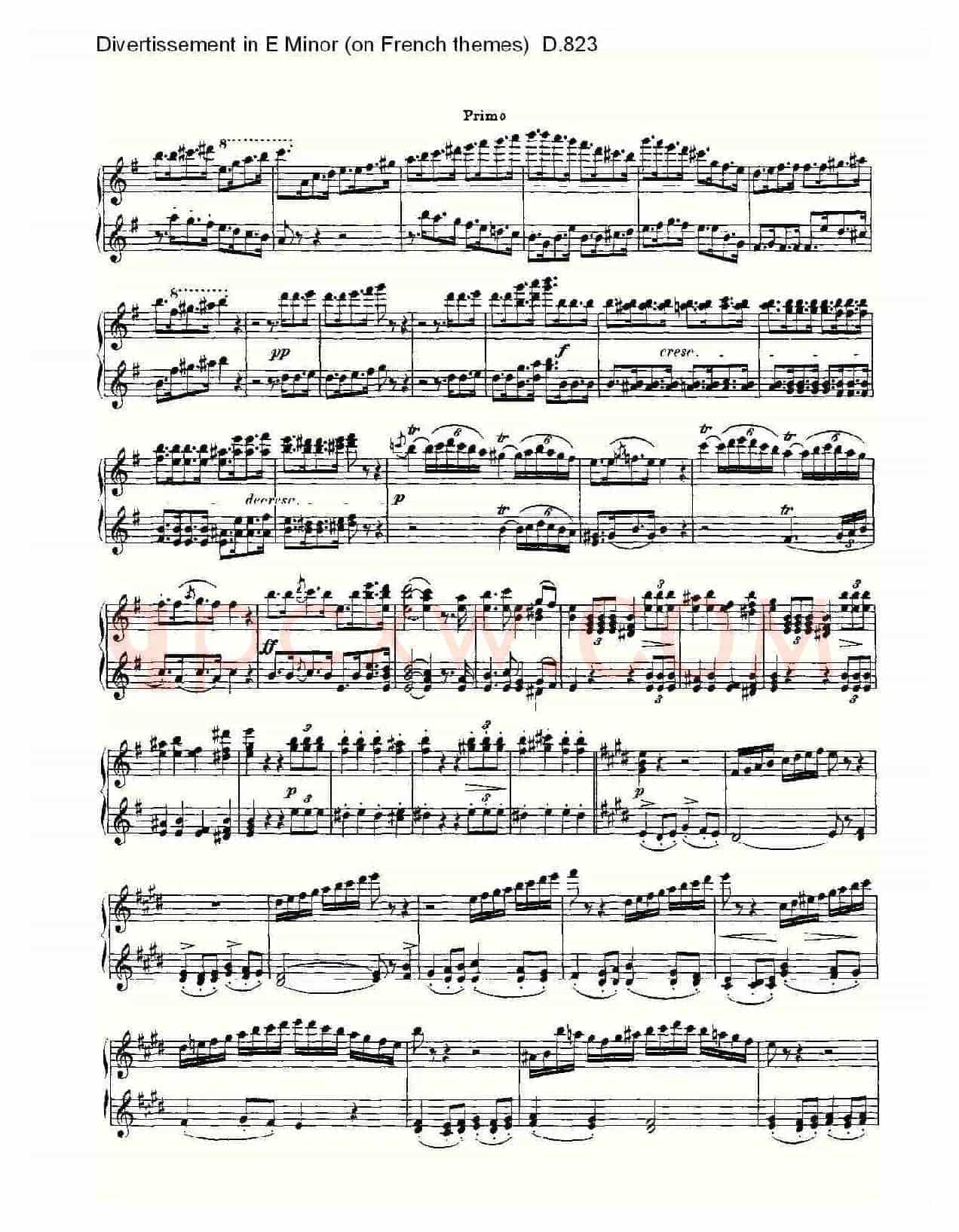 Divertissement in E Minor(on French themes)
