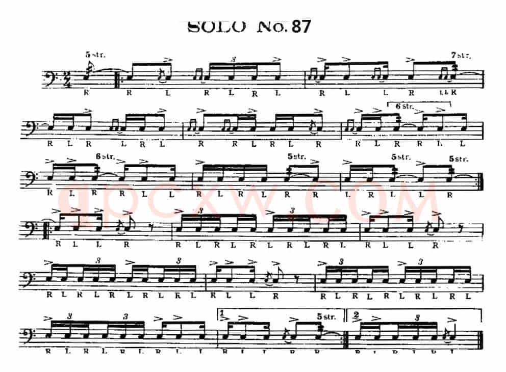 美国军鼓 SOLO No.86-90（爵士鼓谱）