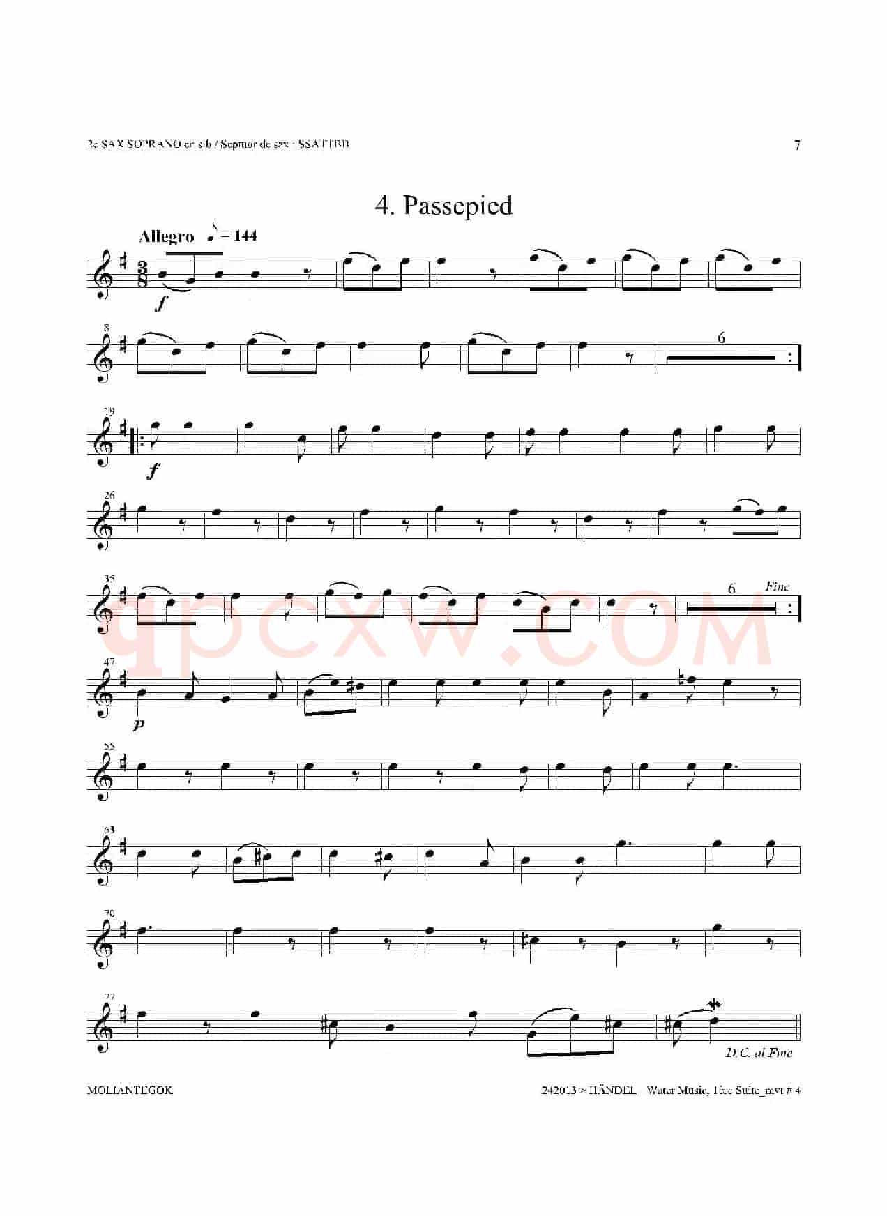 Water Music（HWV.348 No.1）（第二高音萨克斯）