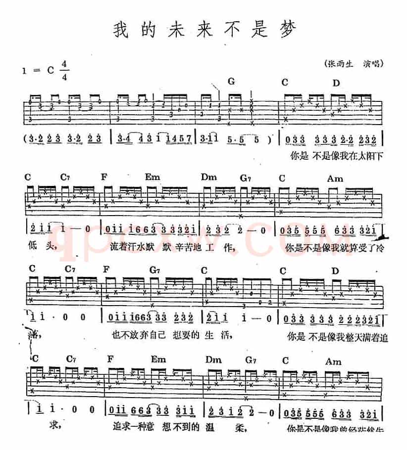 民族吉他弹唱：我的未来不是梦