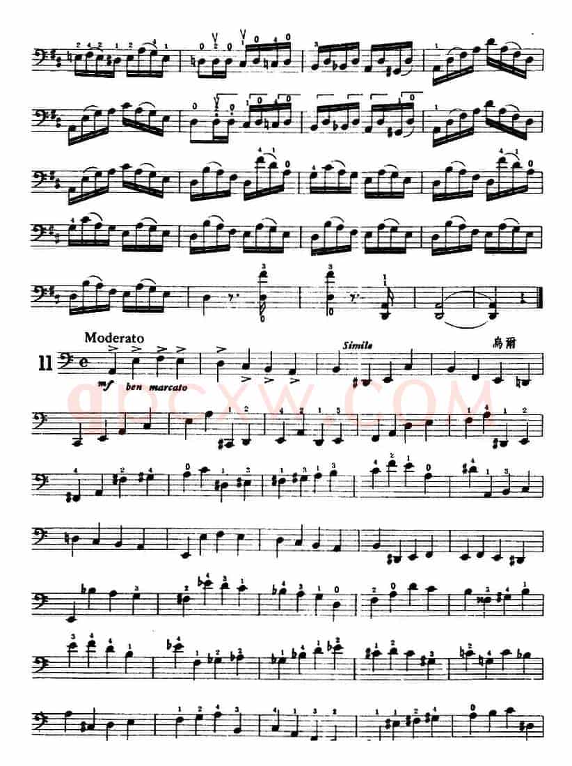 鲍斯特列姆大提琴练习曲（9-13）