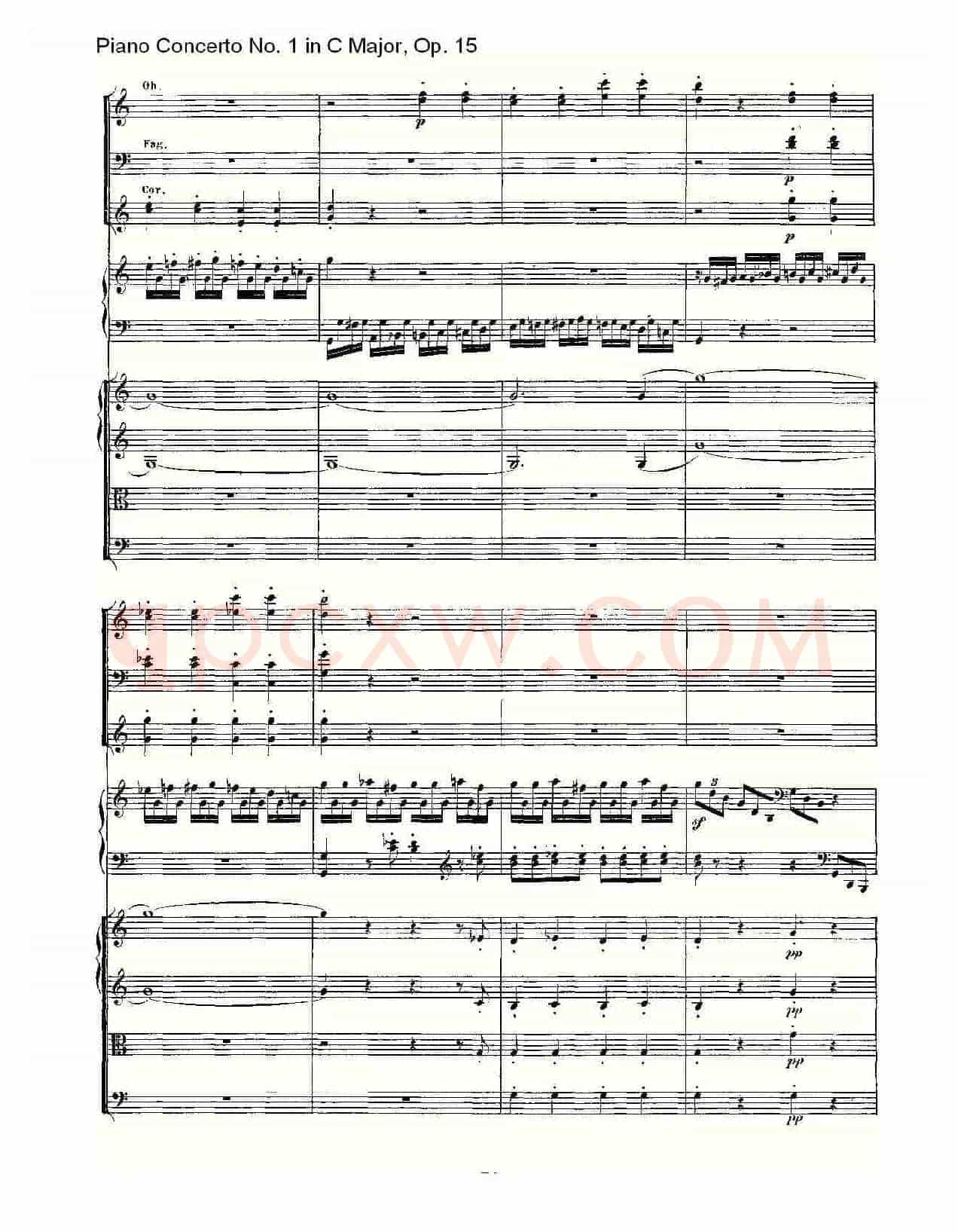 C大调钢琴第一协奏曲 Op.15 第一乐章