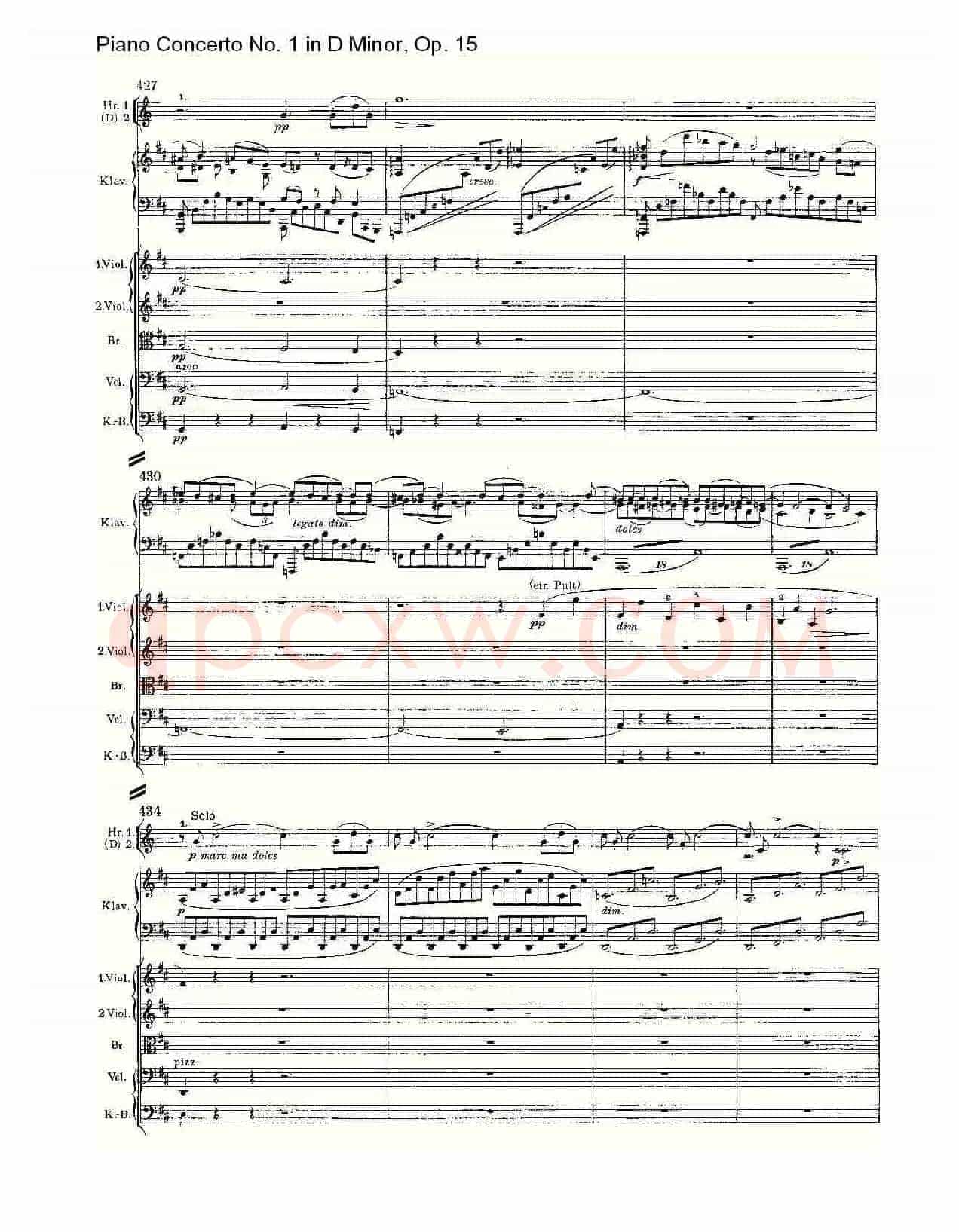 D小调钢琴第一协奏曲, Op.15第一乐章(二)