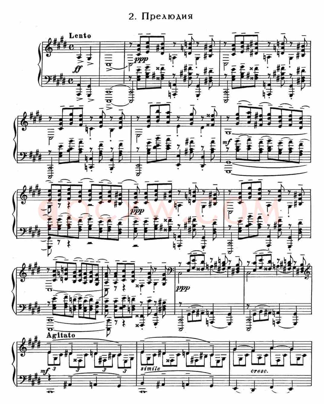 拉赫玛尼诺夫 钢琴前奏曲 Op.3 No.2 