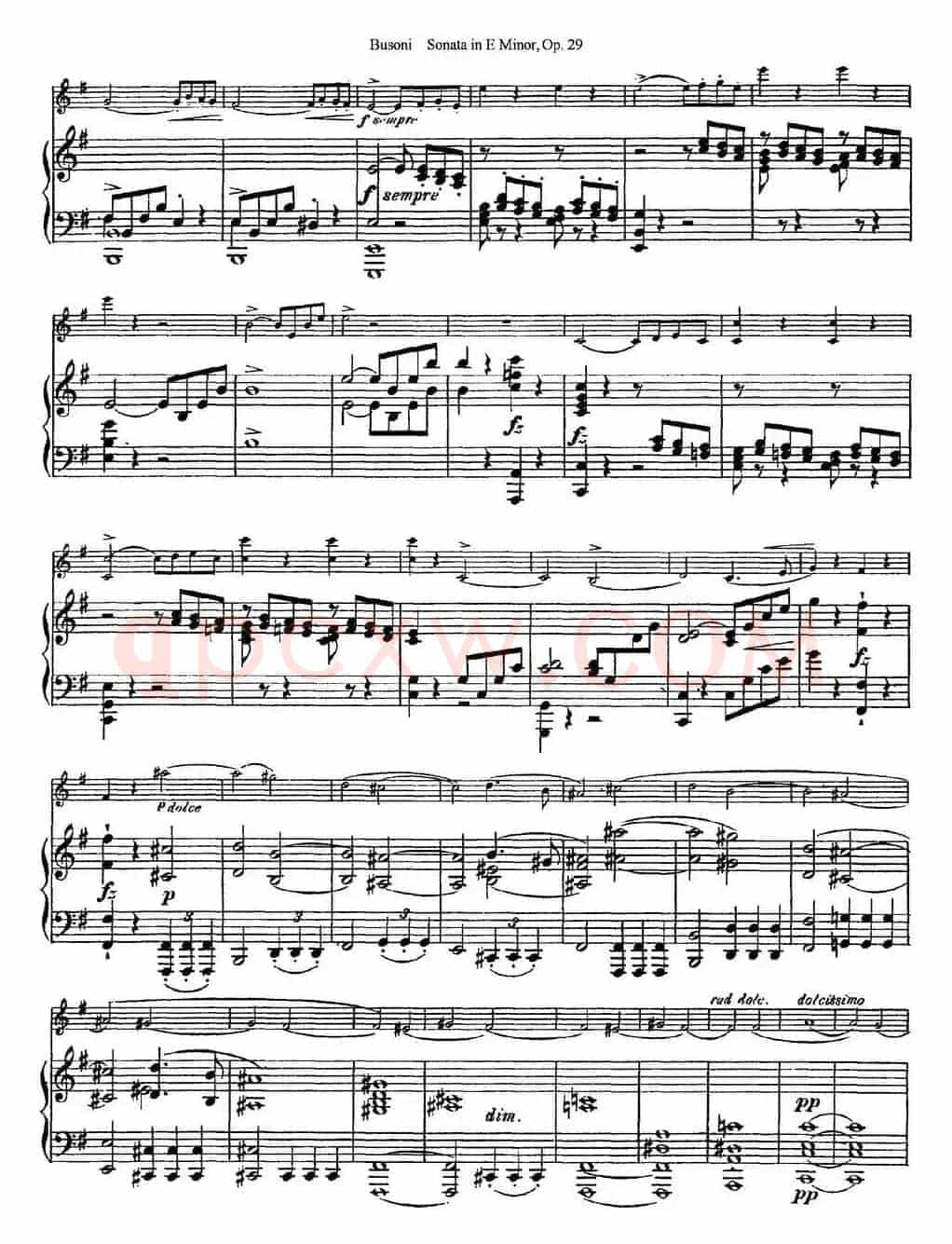 Violin Sonata No.1 in E Minor Op.29（小提琴+钢琴伴奏）