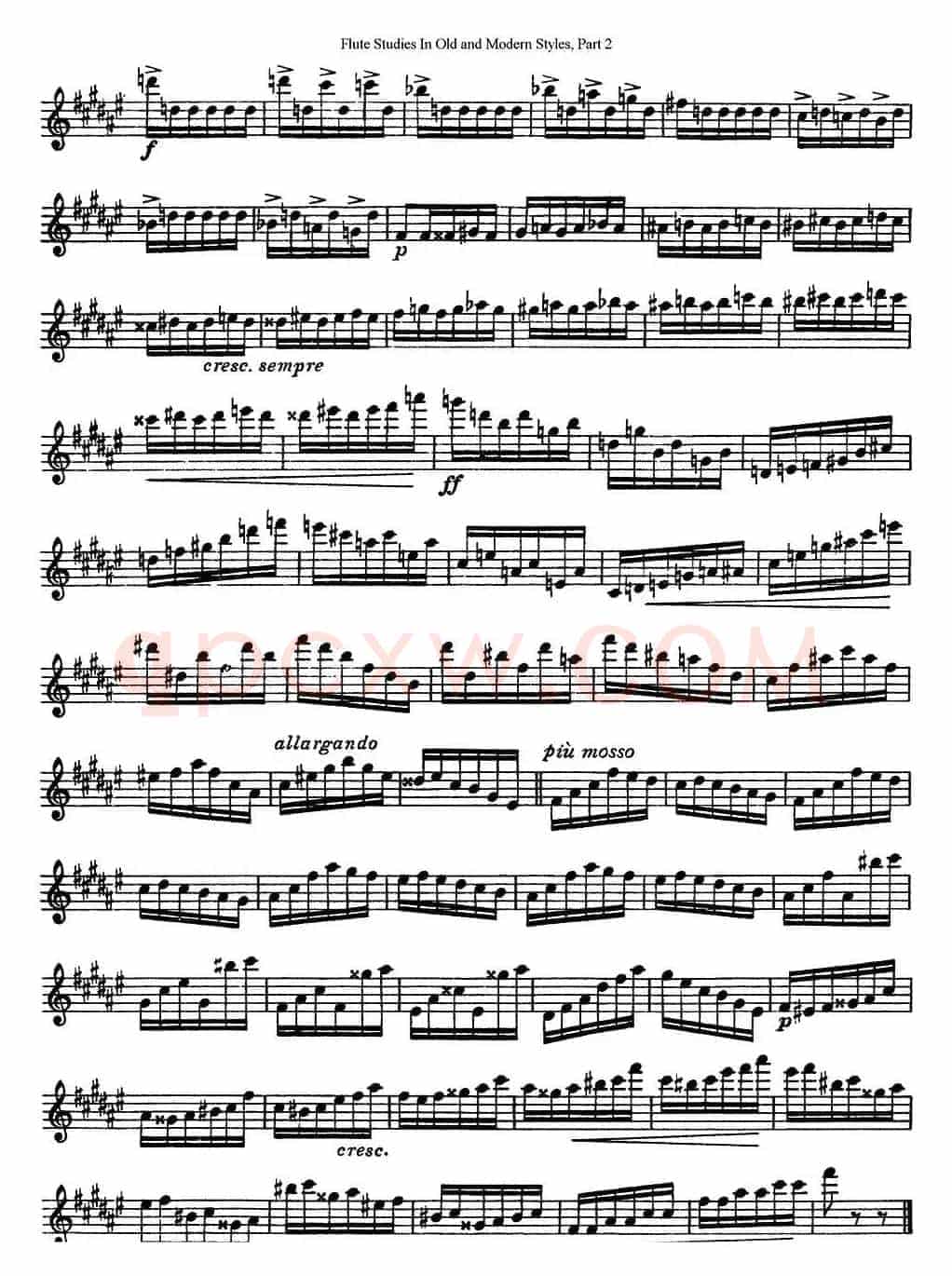 斯勒新老风格长笛练习重奏曲（第二部分）（NO.34）