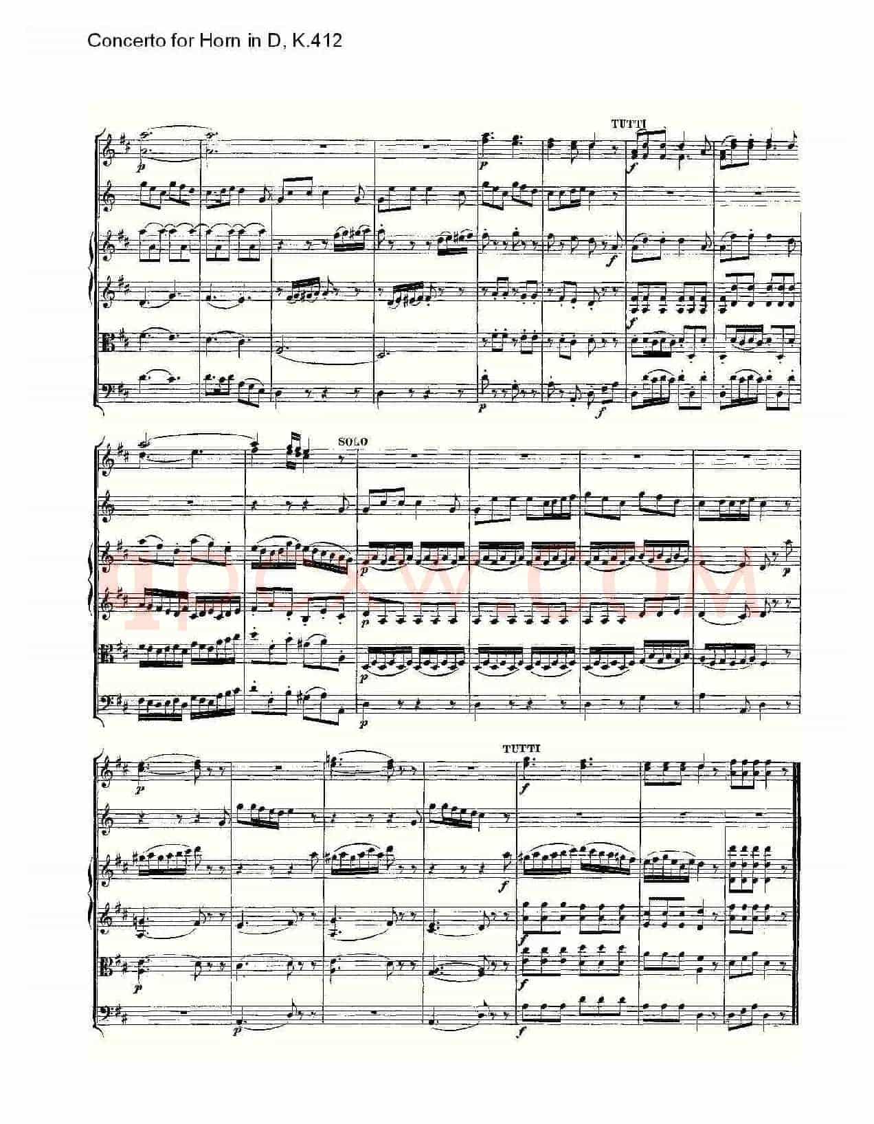 Concerto for Horn in D, K.412(D调法国号协奏曲, K.412)