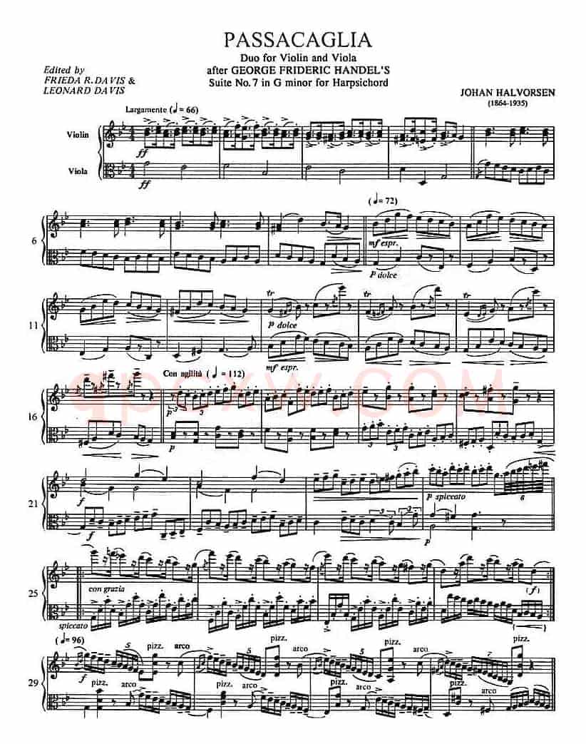 Passacaglia（帕萨卡利亚）（小提琴+中提琴）