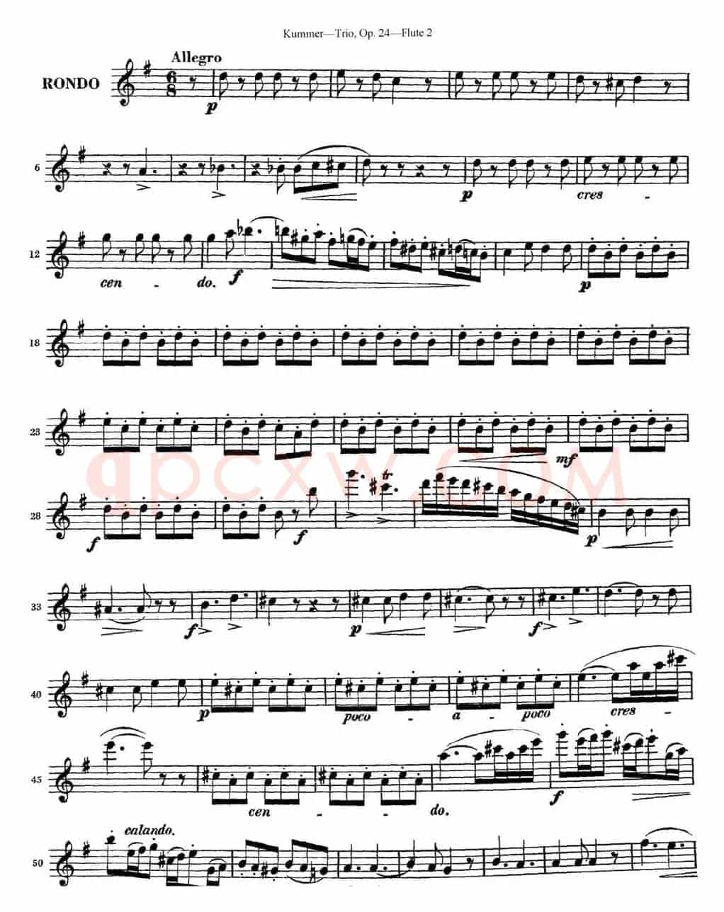 库默长笛三重奏Op.24（Flute 2）