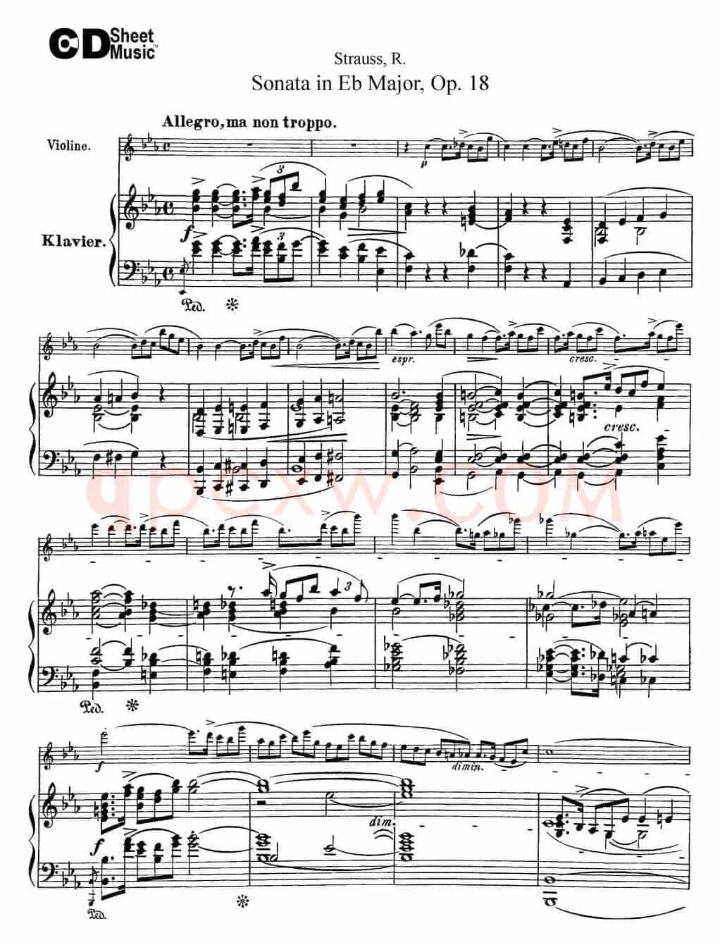 Violin Sonata in Eb Major Op.18（小提琴+钢琴伴奏）