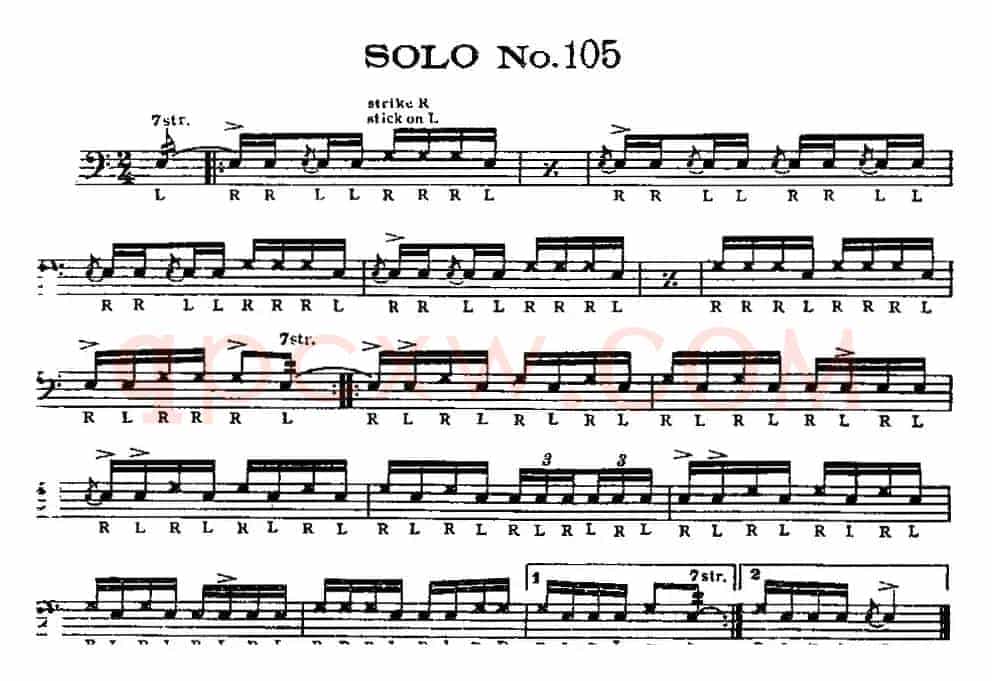 美国军鼓 SOLO No.101-105（爵士鼓谱）