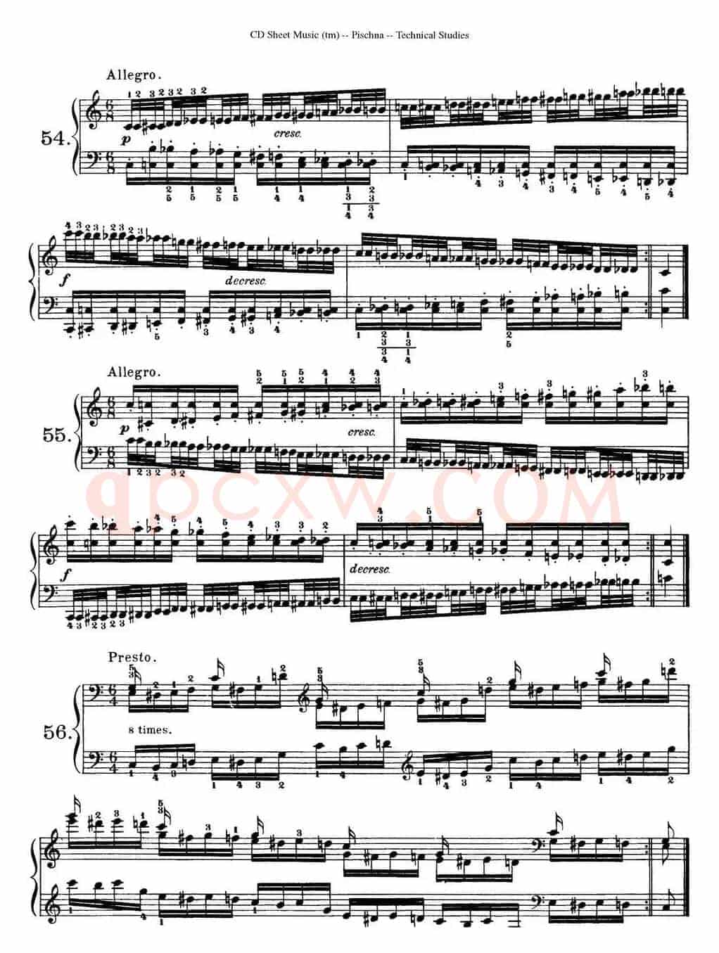 Technical Studies 60 Progressive Exercises (60首钢琴循序渐进练习曲 P91——99)