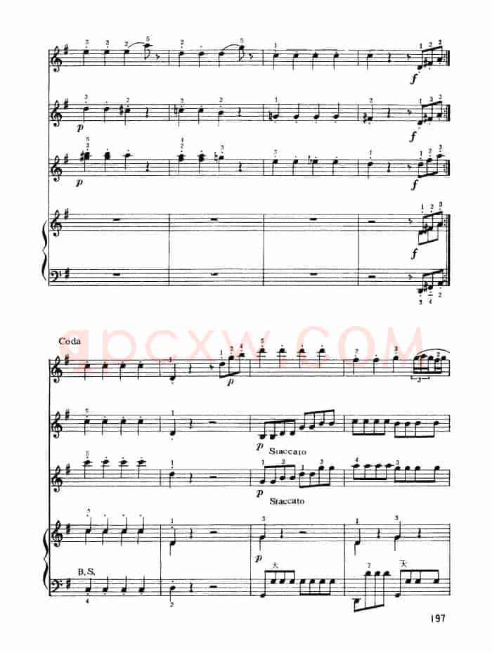 G大调弦乐小夜曲（第四乐章）（四重奏）