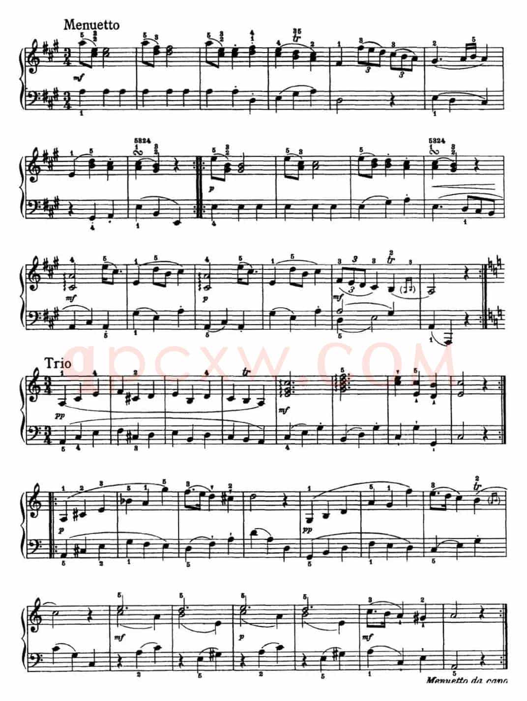 海顿 钢琴奏鸣曲 Hob XVI 5 Divertimento A major