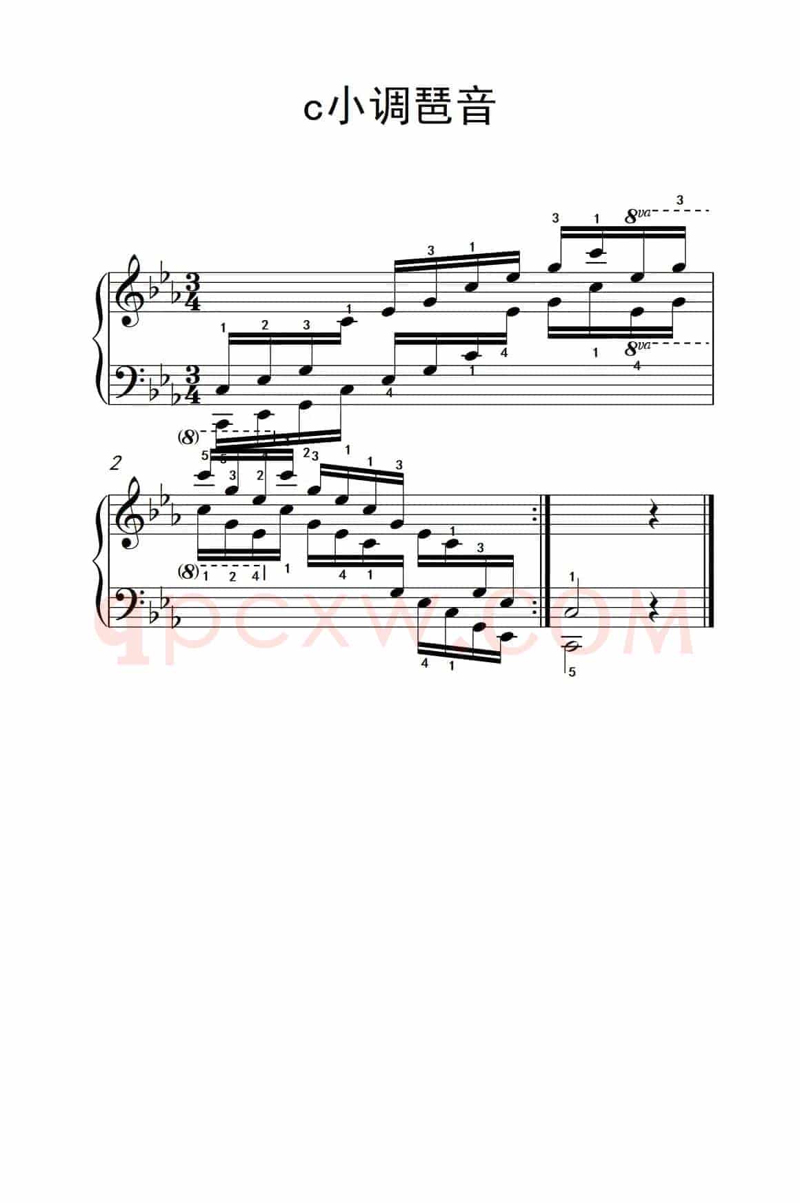 第四级 8.c小调琶音（中央音乐学院 钢琴（业余）考级教程 4-6级）