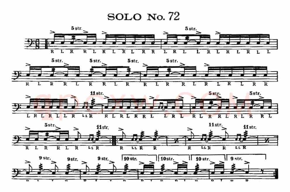 美国军鼓 SOLO No.71-75（爵士鼓谱）