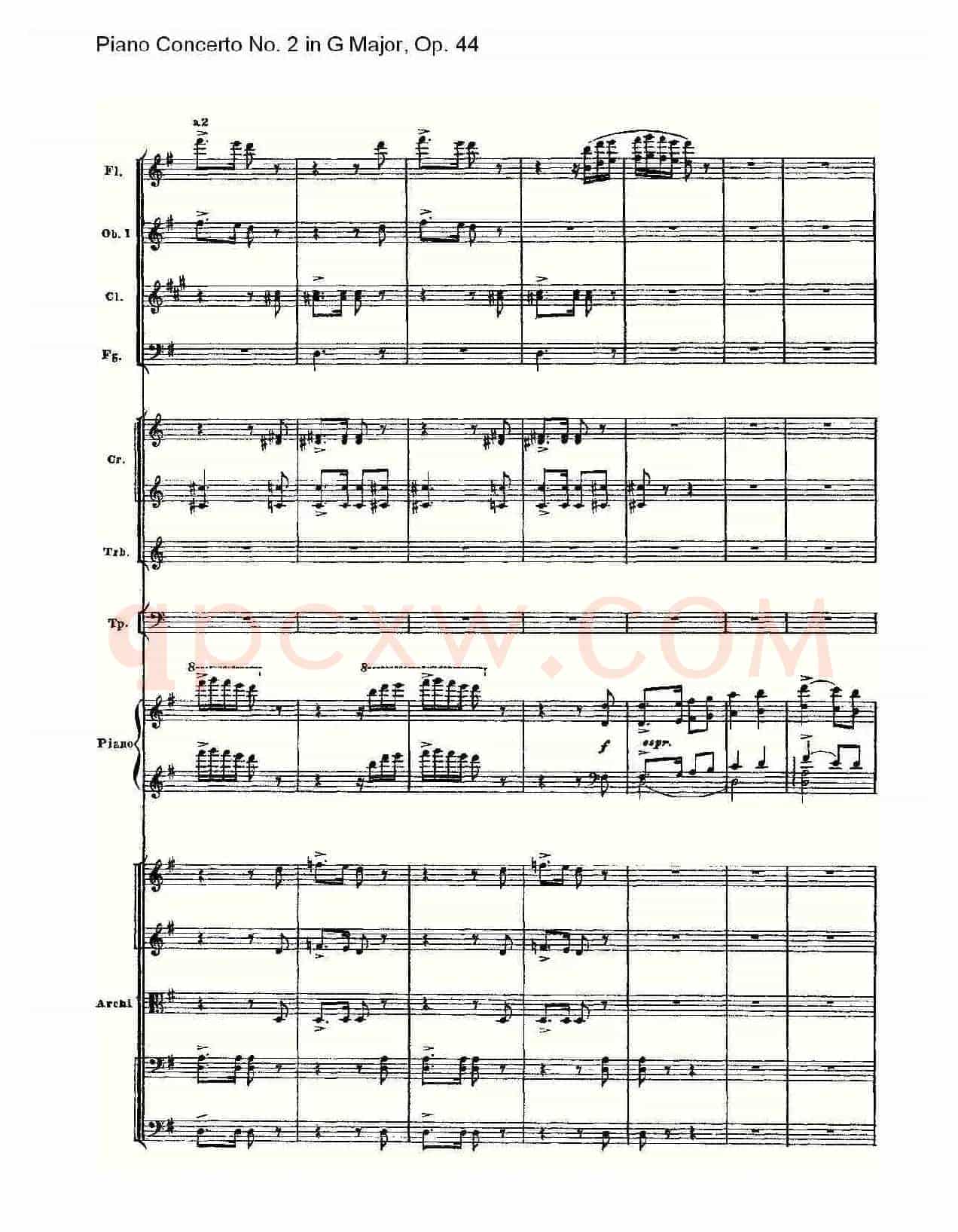 G大调第二钢琴协奏曲, Op.44第三乐章(一)