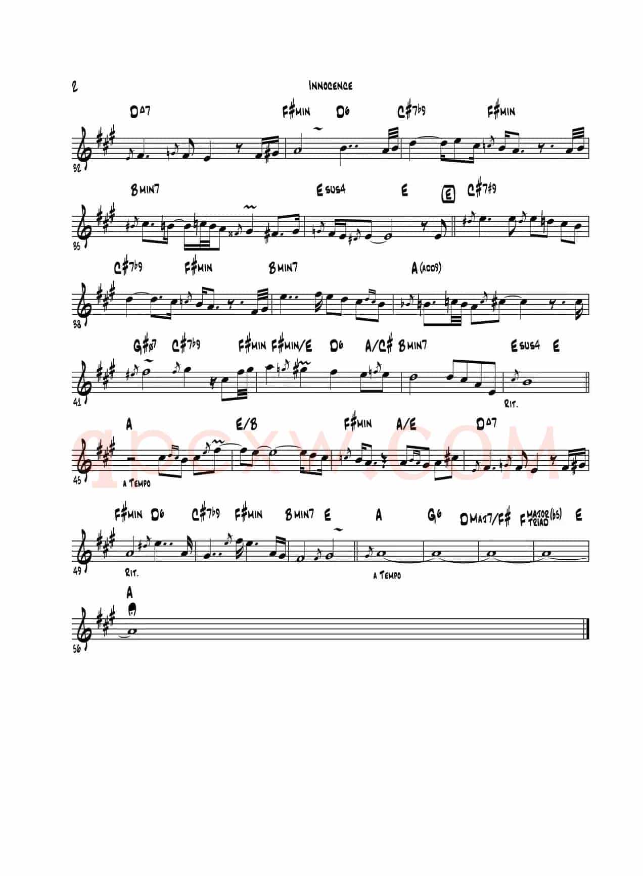 Innocence（次中音萨克斯\高音萨克斯）