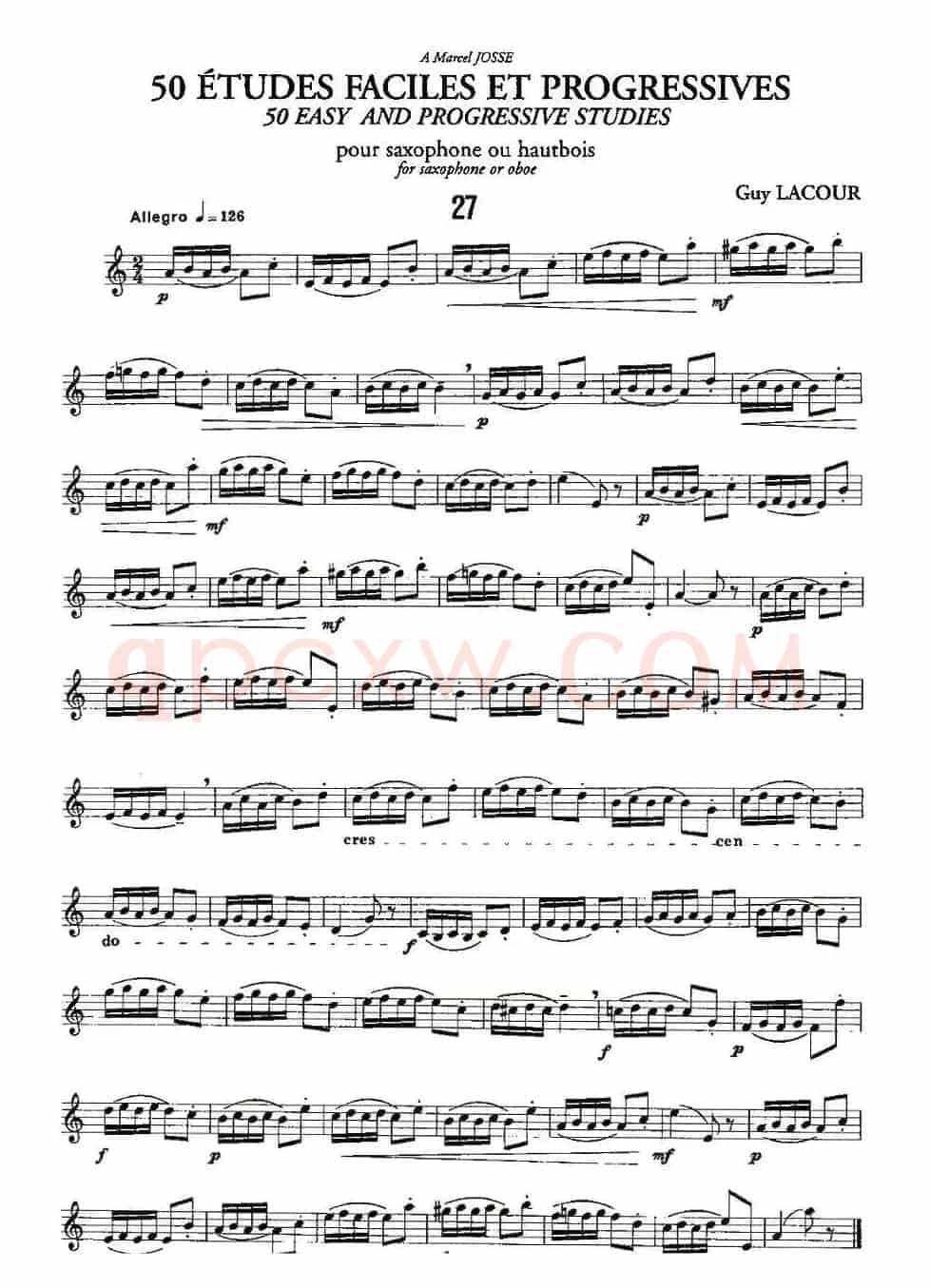 Guy Lacour 50 首萨克斯练习曲之27