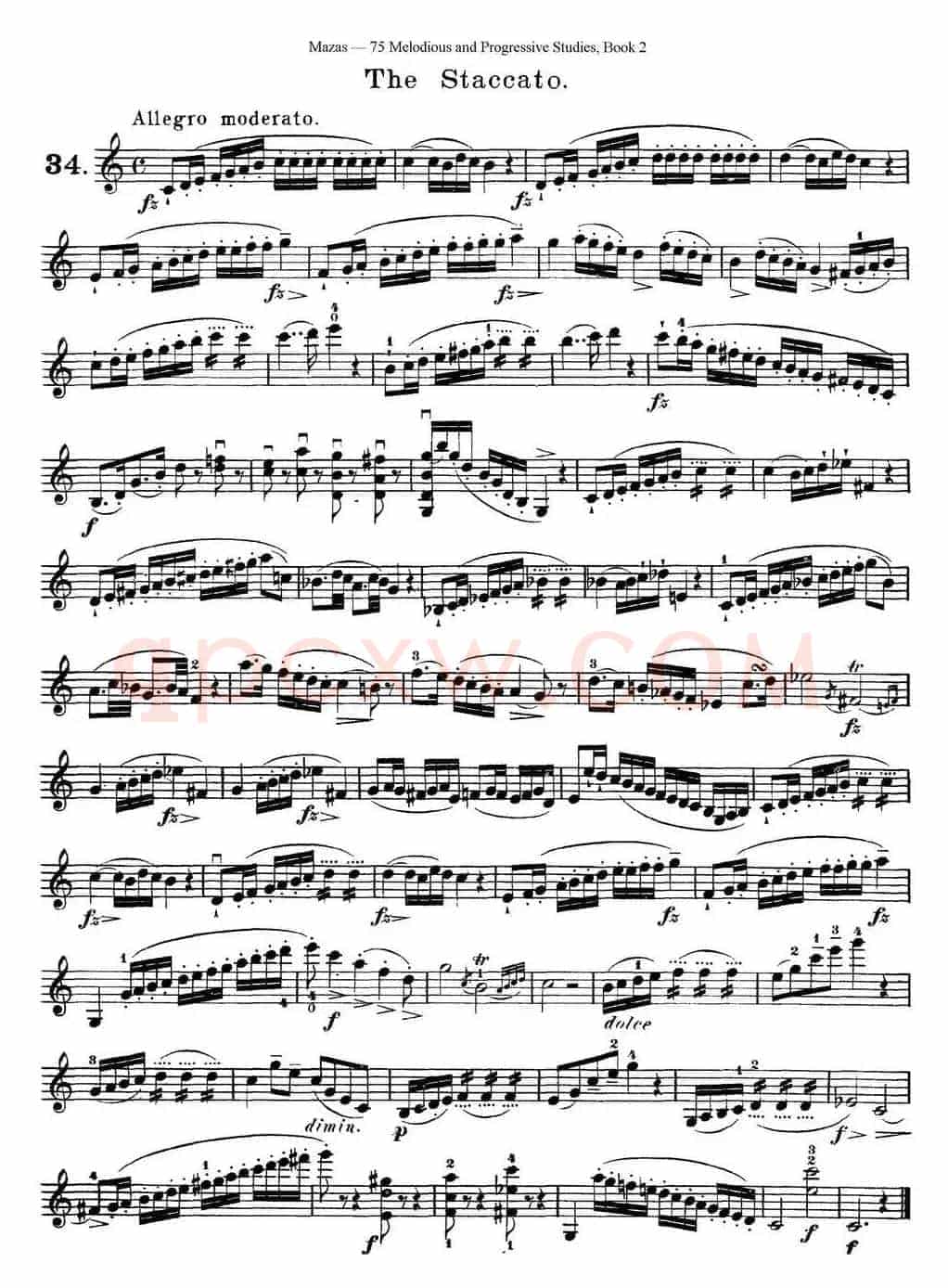 马扎斯小提琴练习曲 Op.36 第二册 华丽练习曲（34）