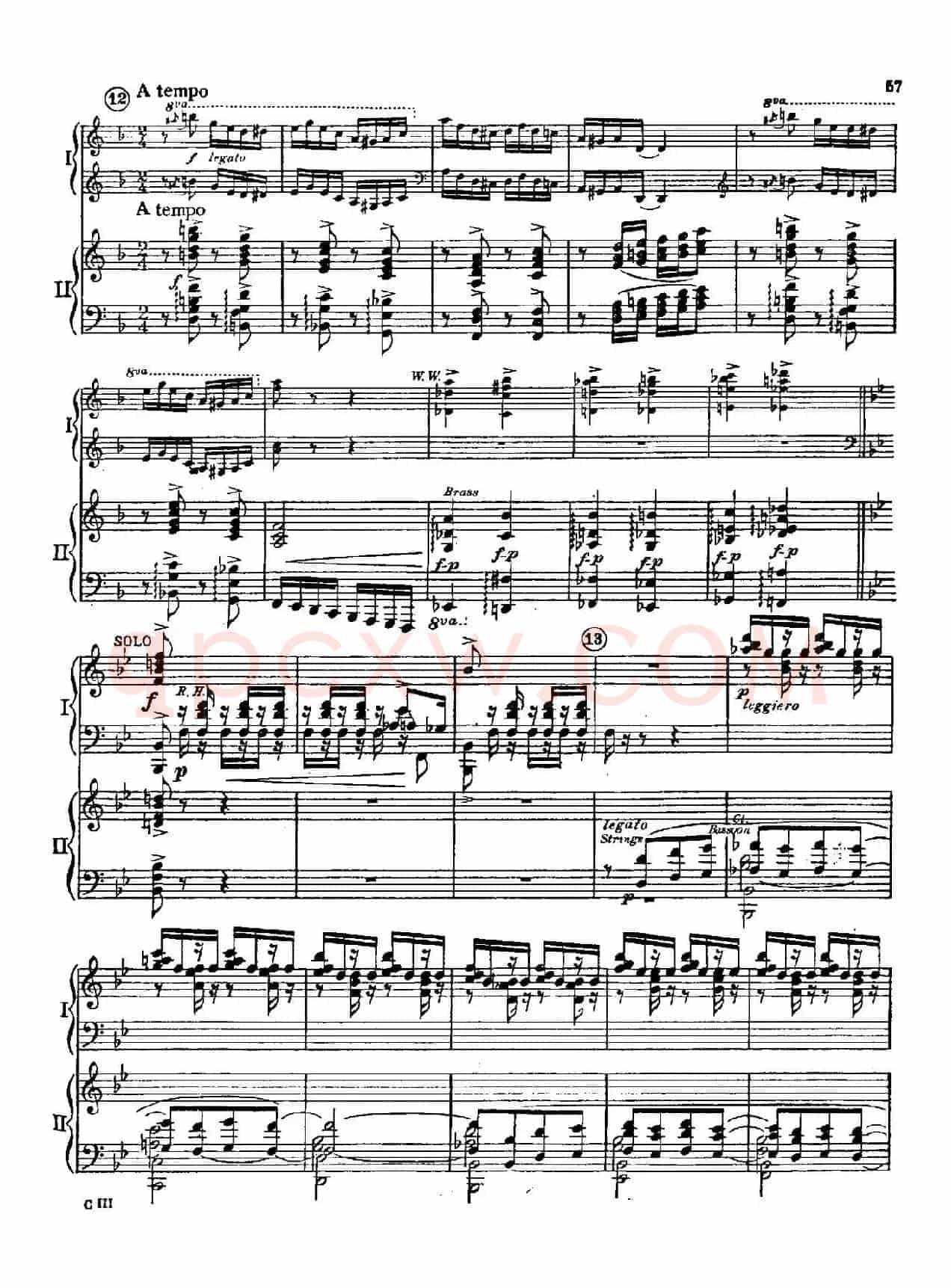 F大调爵士钢琴协奏曲（美版双钢琴原谱 P51—60）