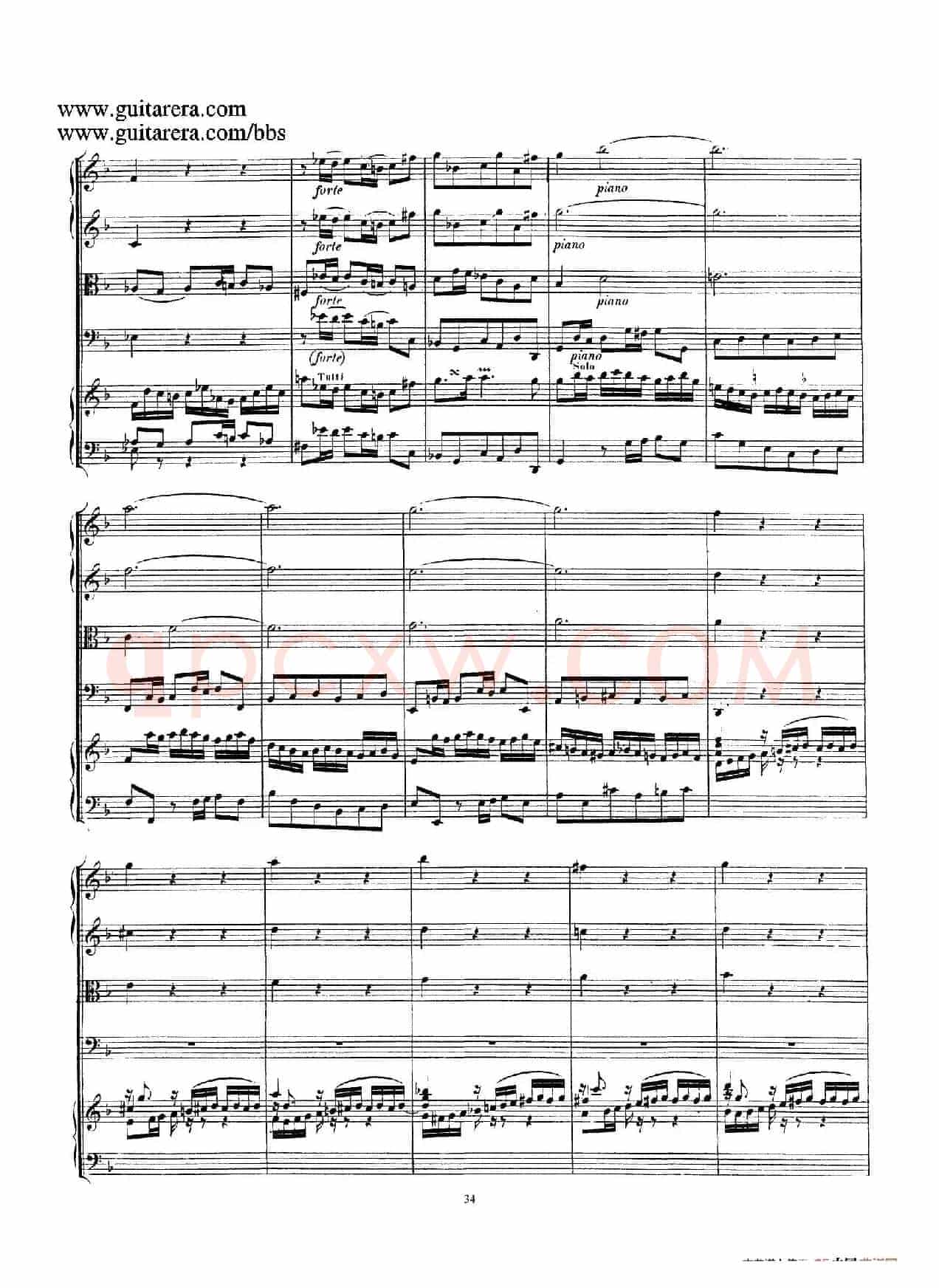 d小调第一号古钢琴协奏曲 BWV 1052(总谱)