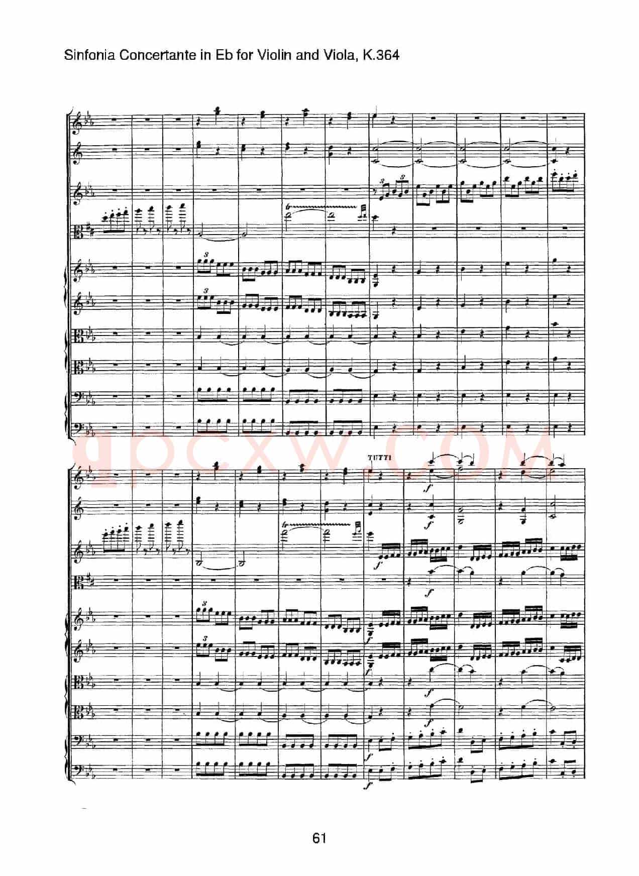 降E大调交响协奏曲（《Sinfonia Concertante in Eb》for Violin and Viola K.364）