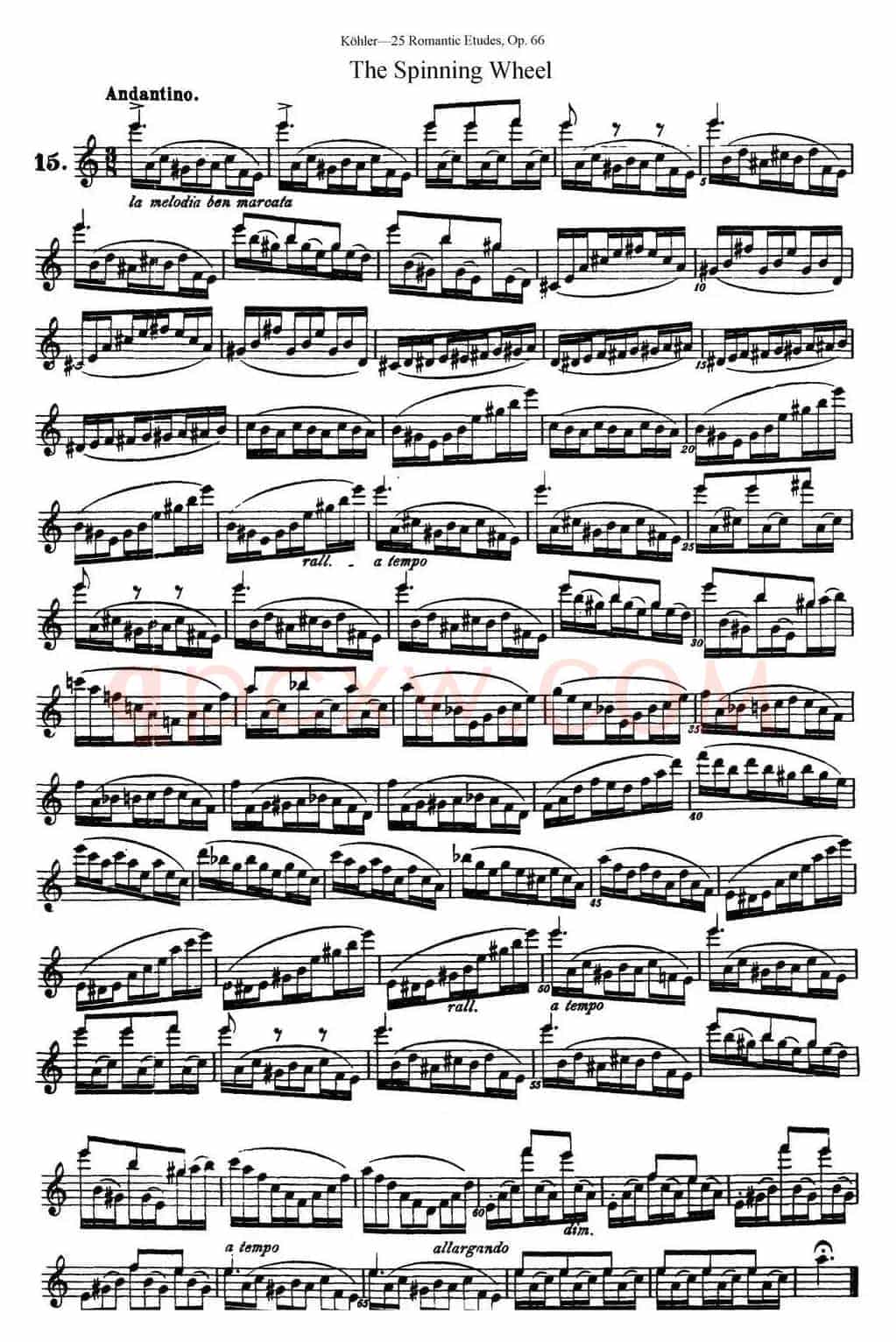 25首浪漫练习曲作品66号（NO.15）