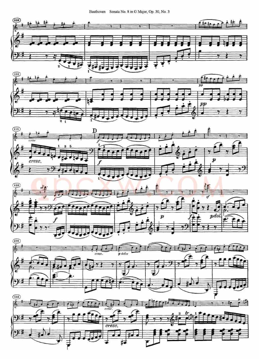 Violin Sonata No.8 in G Major Op.30 No.3（小提琴+钢琴伴奏）