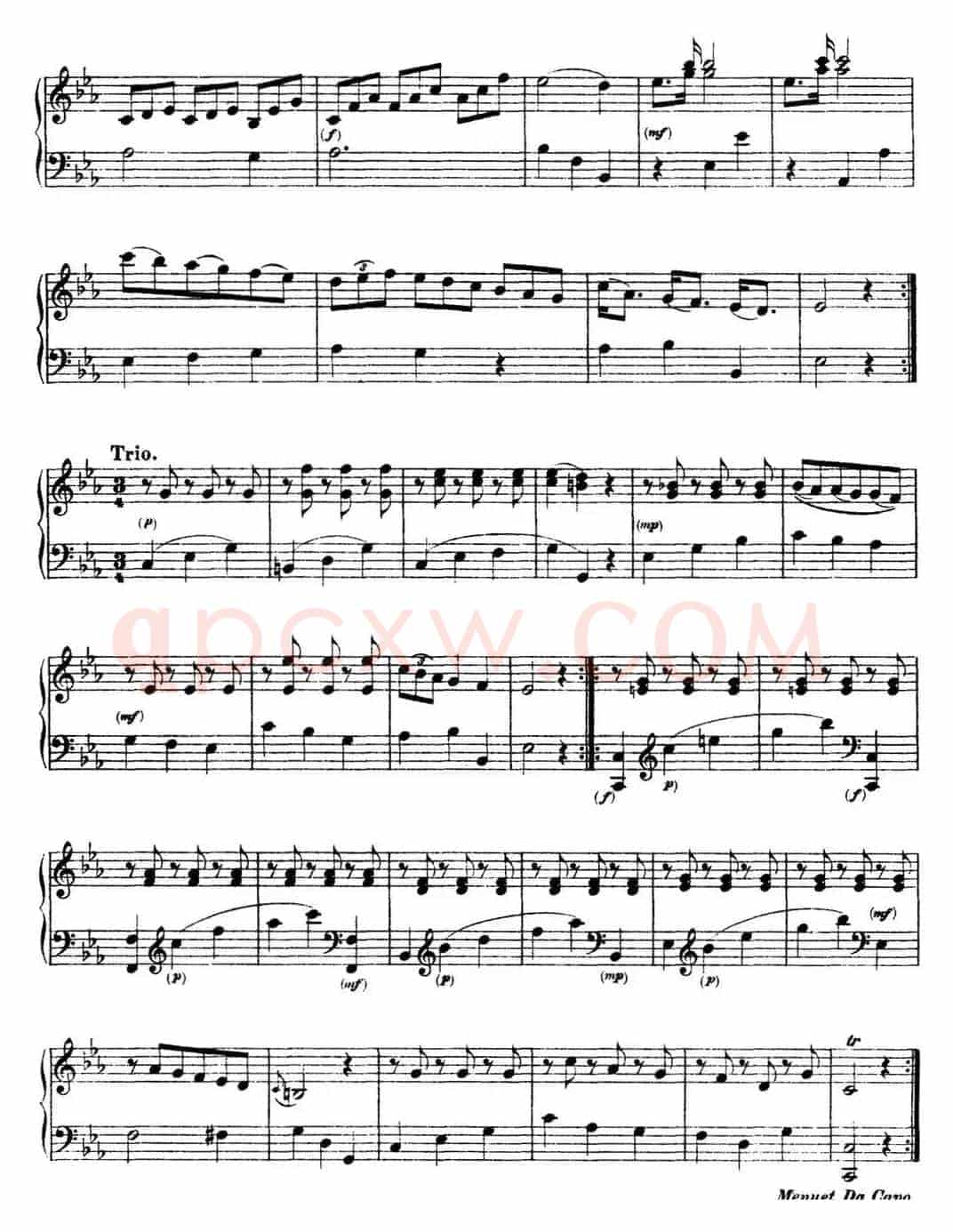 海顿 钢琴奏鸣曲 Hob XVI 16 Divertimento Eb major