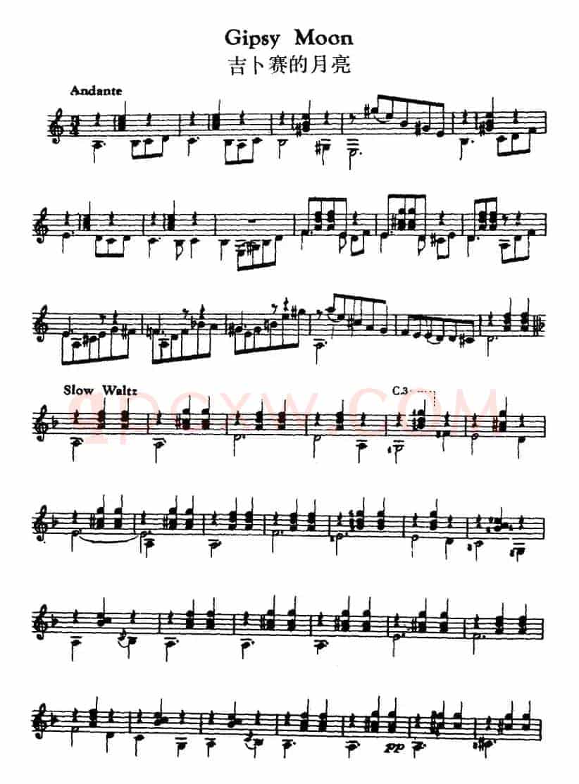 西班牙吉他独奏曲：吉卜赛的月亮