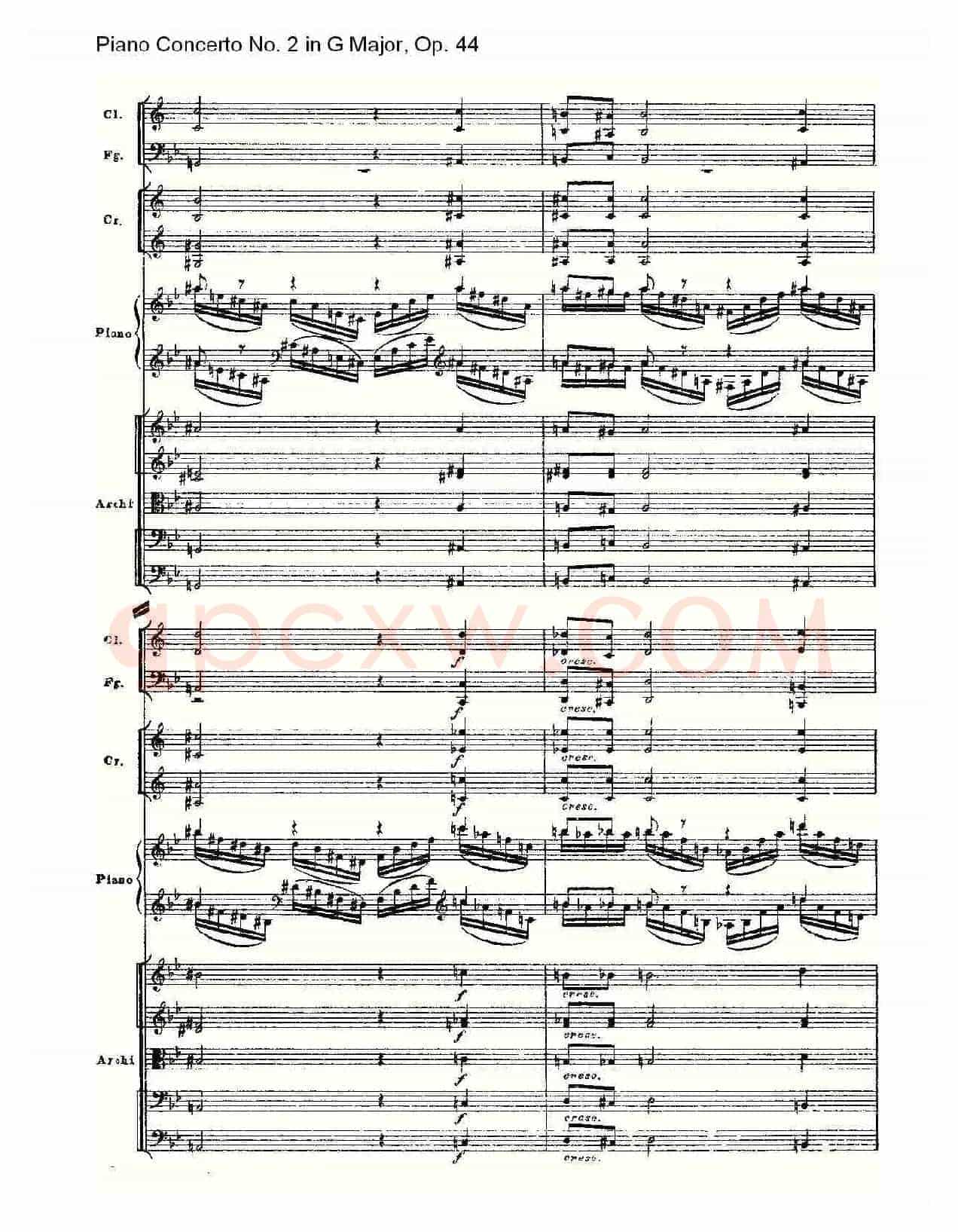 G大调第二钢琴协奏曲, Op.44第一乐章(三)