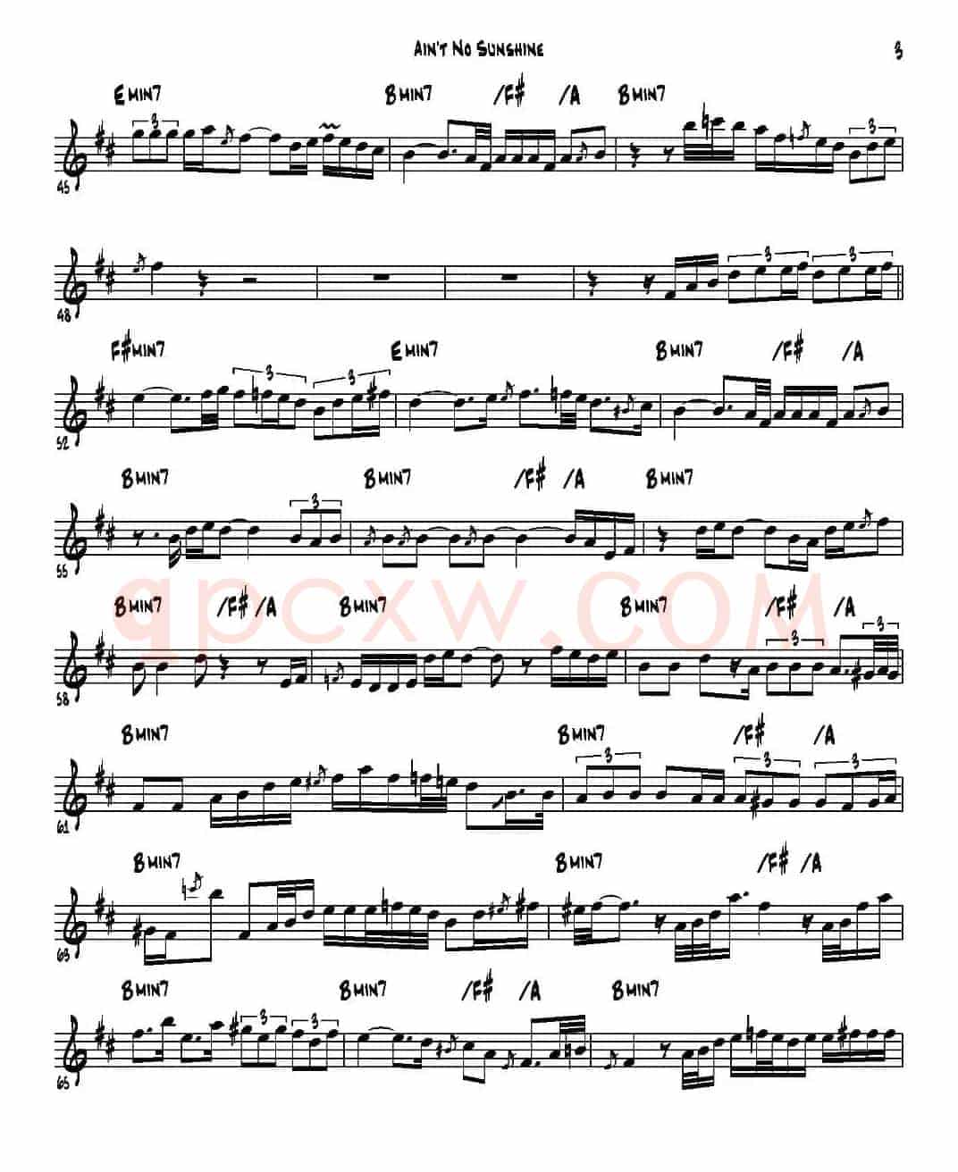 Ain't No Sunshine（次中音萨克斯）