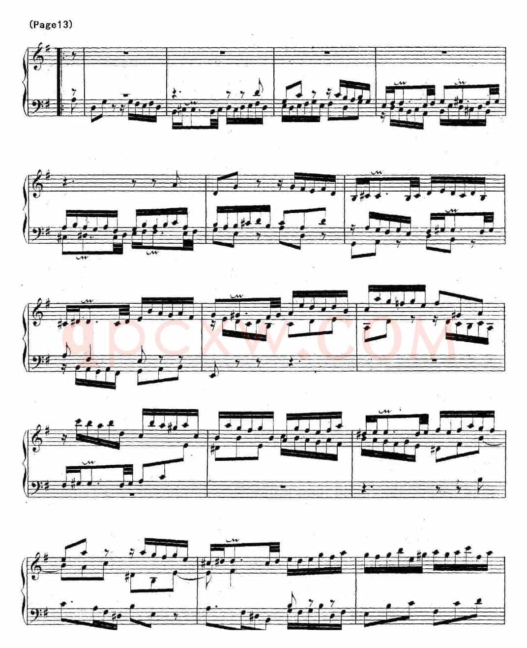 帕蒂塔6首德国组曲（No.5 G大调 巴赫 Partita G Major BWV 829）