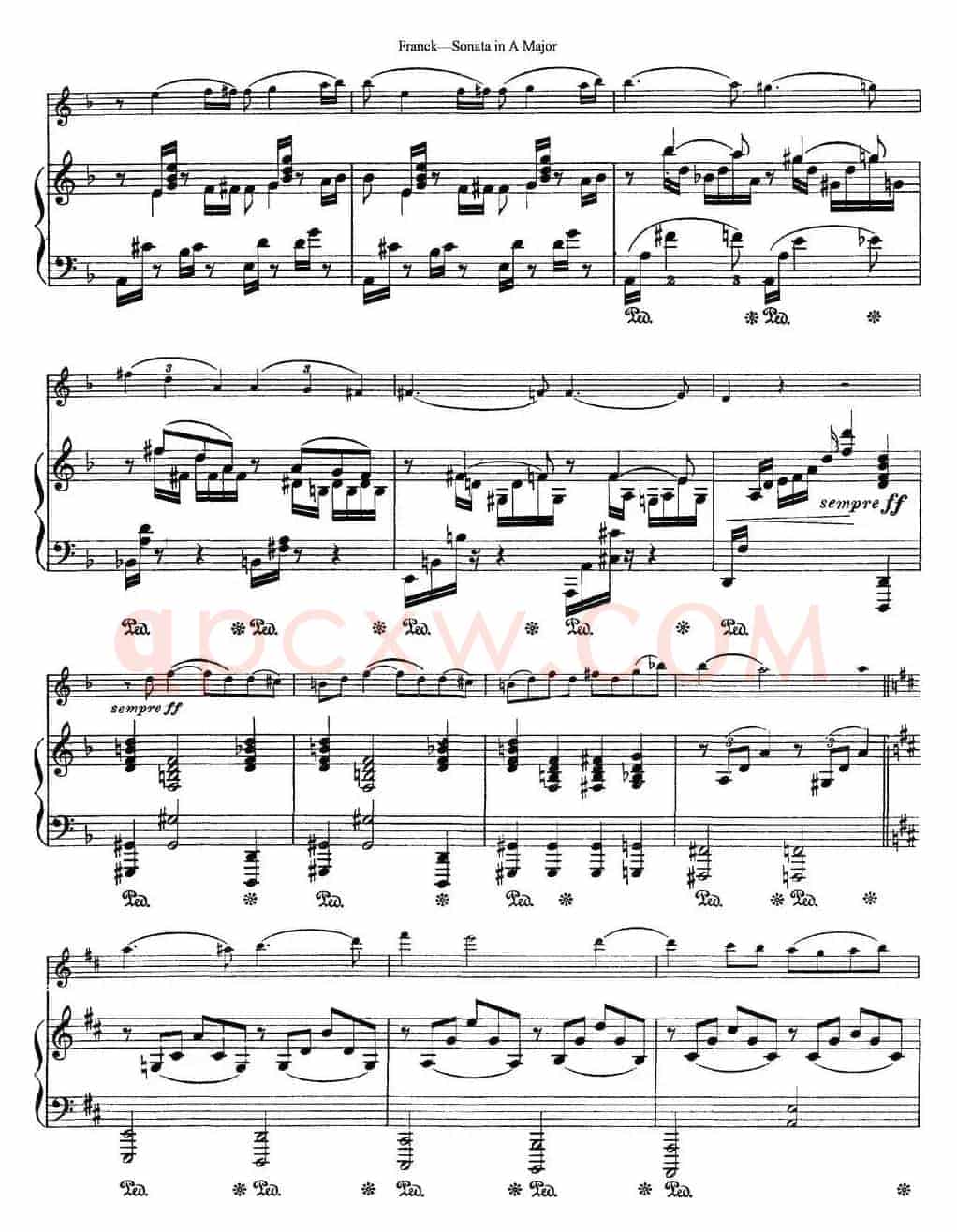 Franck Sonata in A Major（小提琴+钢琴伴奏）