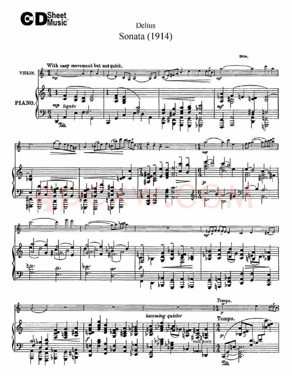 Delius Sonata（小提琴+钢琴伴奏）