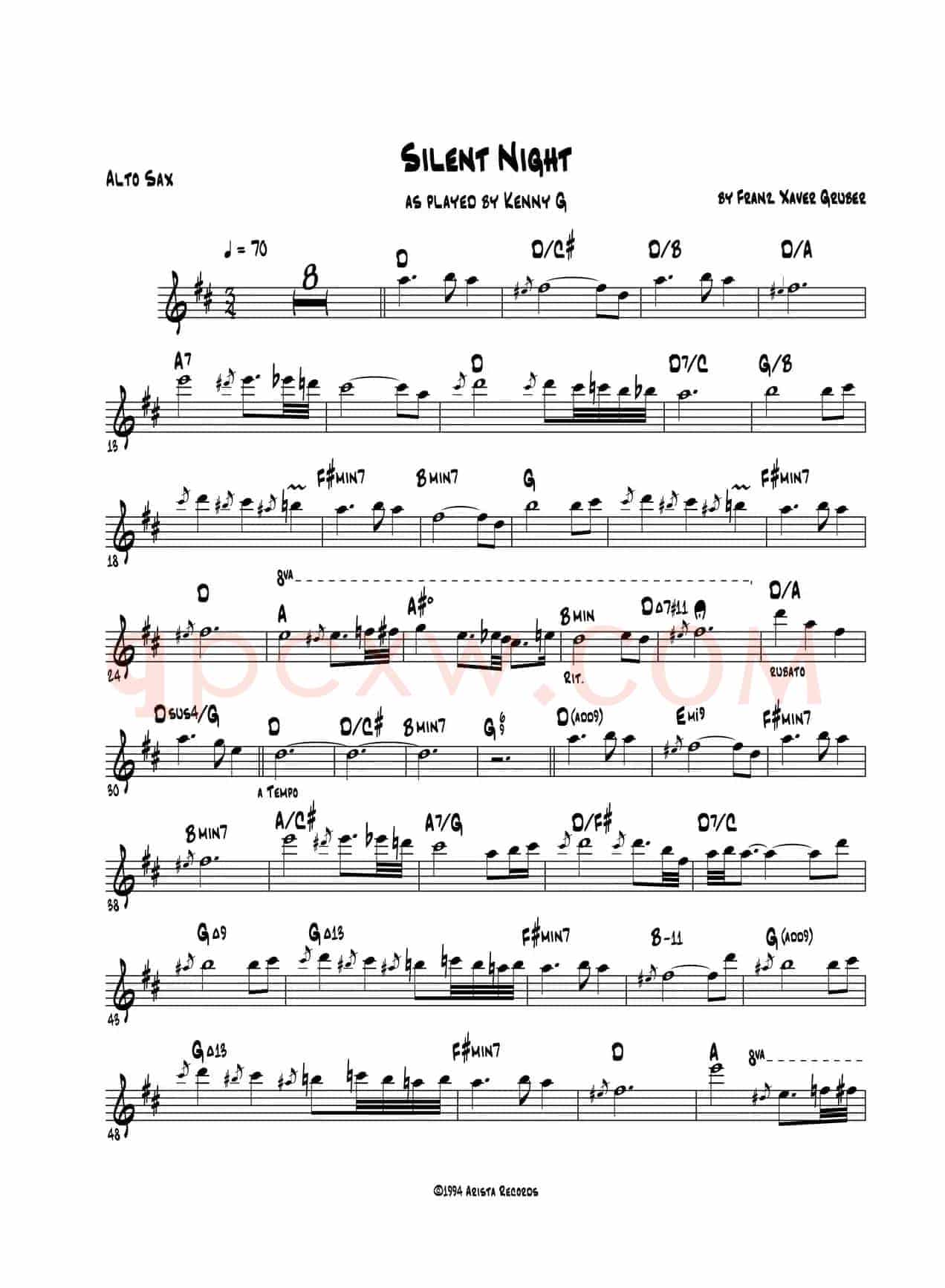 Silent Night（中音萨克斯）